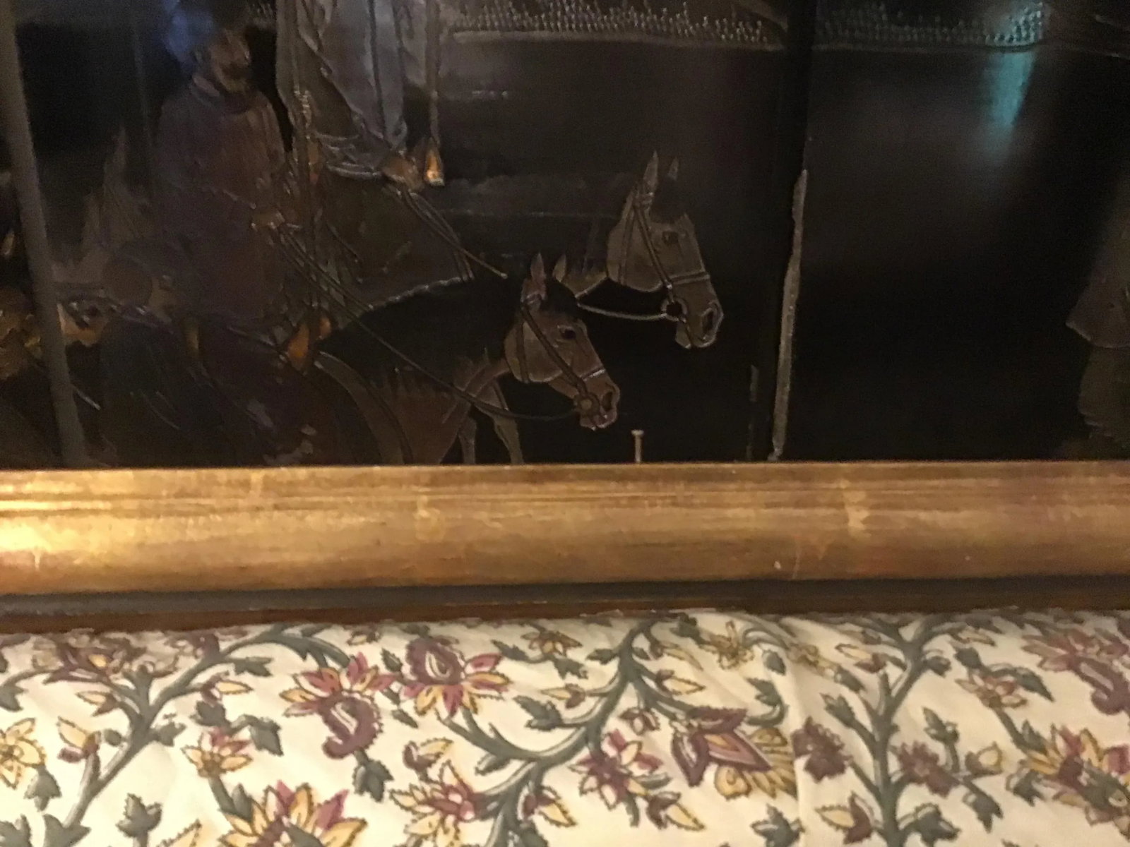 Vintage 1960s Custom Made Gilt & Ebonized Ogee Edge Wood Frame - 8