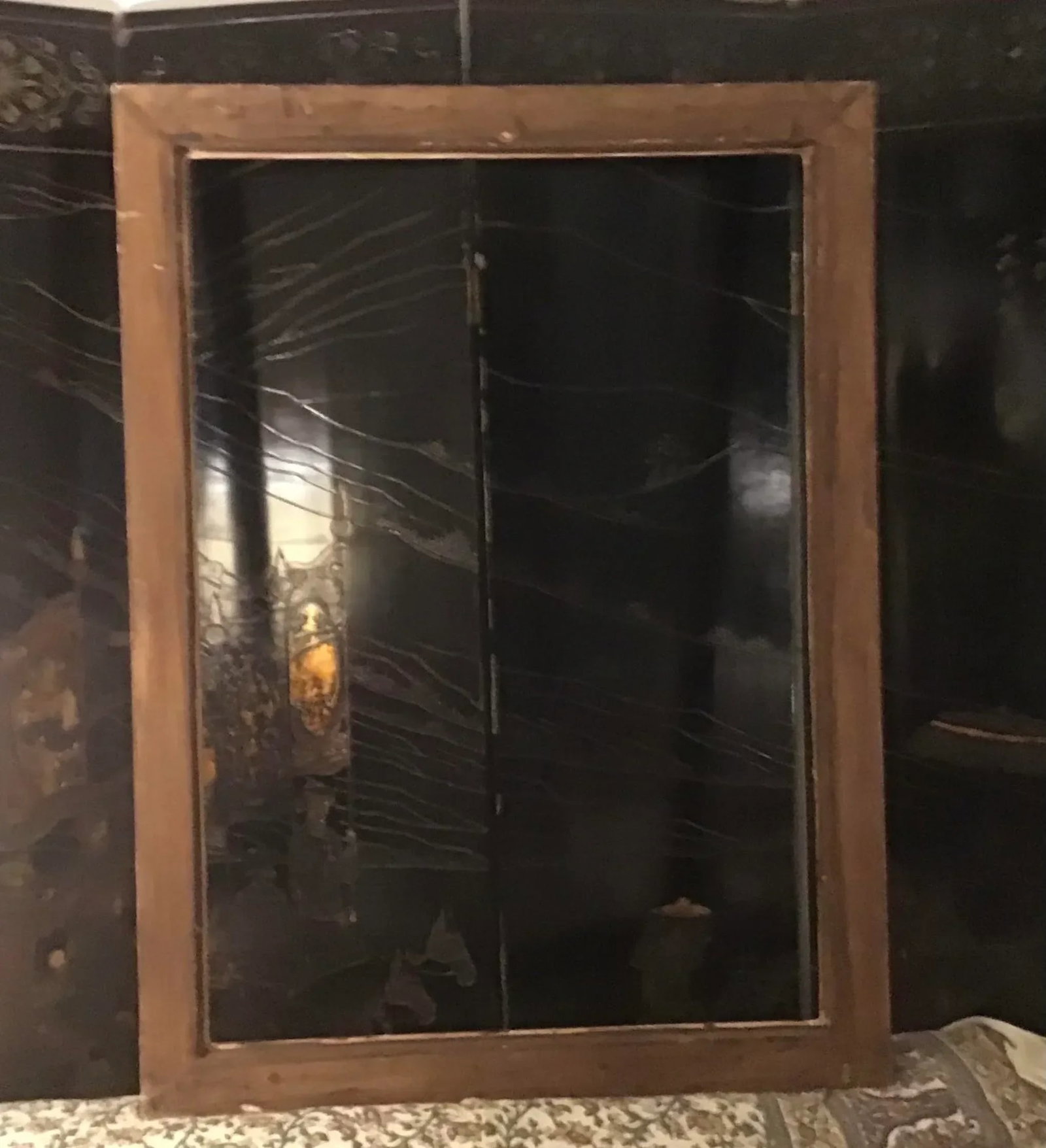 Vintage 1960s Custom Made Gilt & Ebonized Ogee Edge Wood Frame - 9