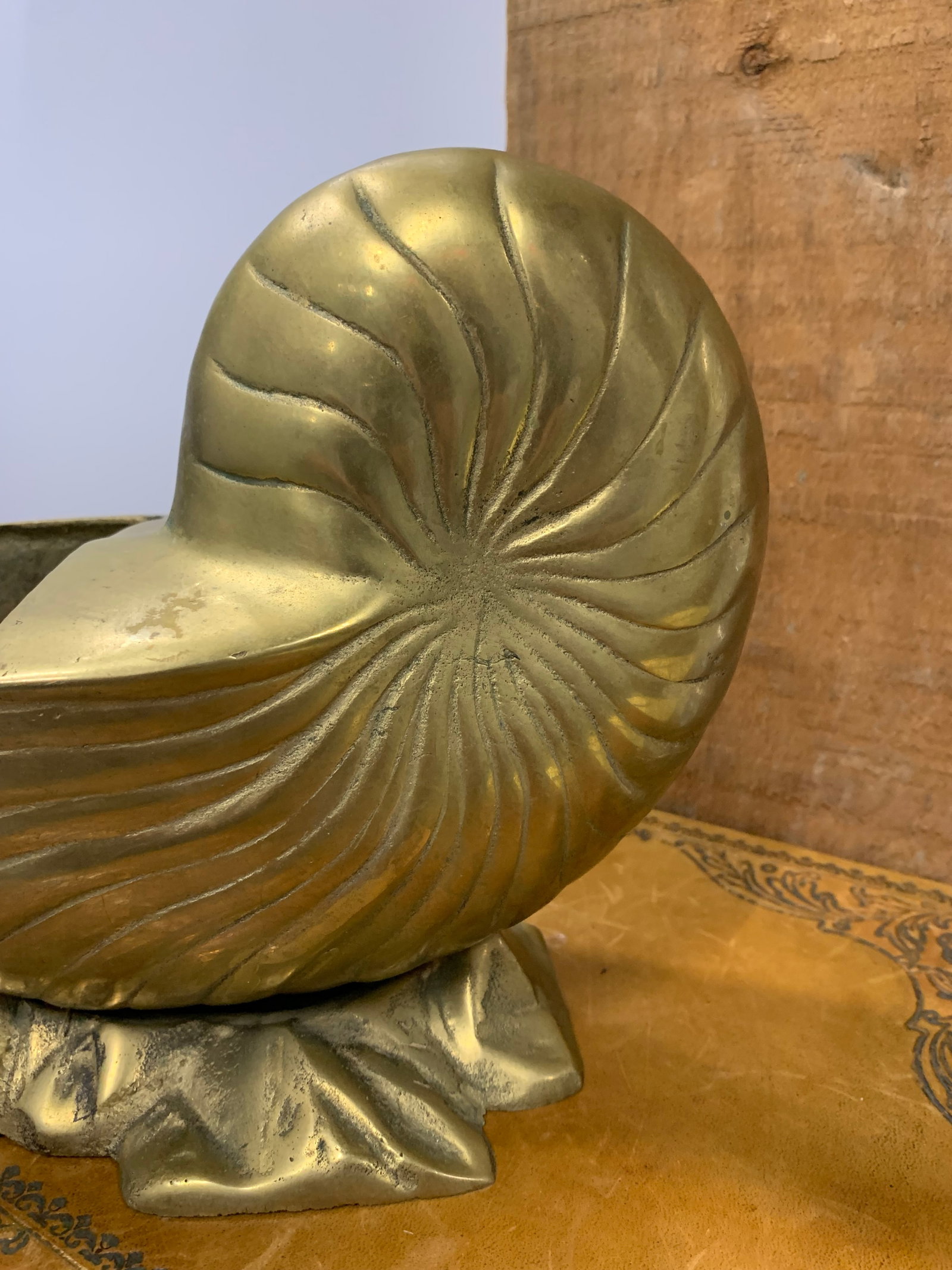1970s Brass Nautilus Shell Cachepot - 5