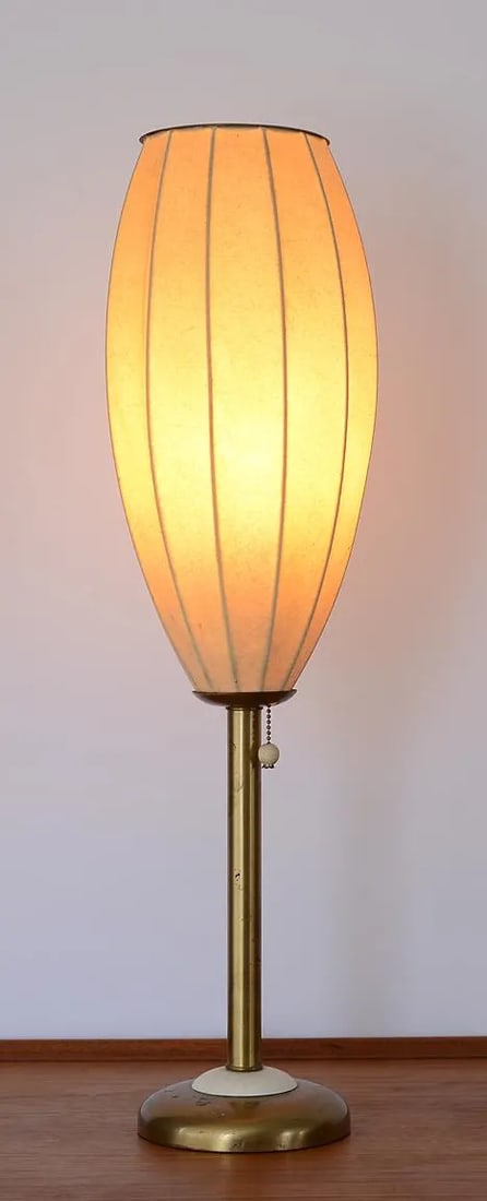 Mid-Century Modern Ribbed Cigar Bubble Table Lamp - 12