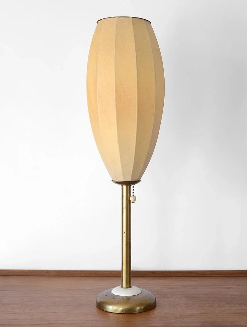 Mid-Century Modern Ribbed Cigar Bubble Table Lamp - 2