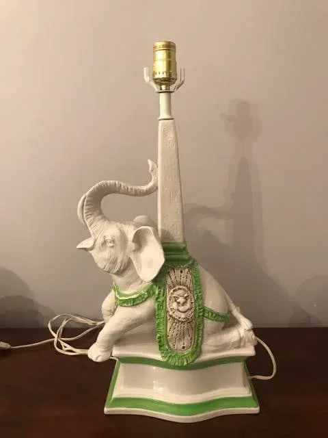 1960s Ceramic Elephant Table Lamp - 11
