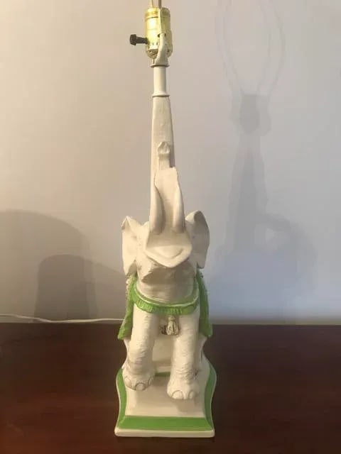 1960s Ceramic Elephant Table Lamp - 4
