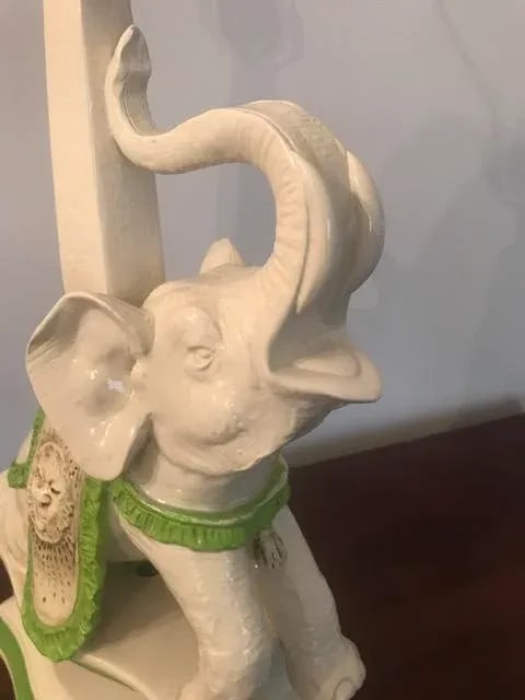 1960s Ceramic Elephant Table Lamp - 6