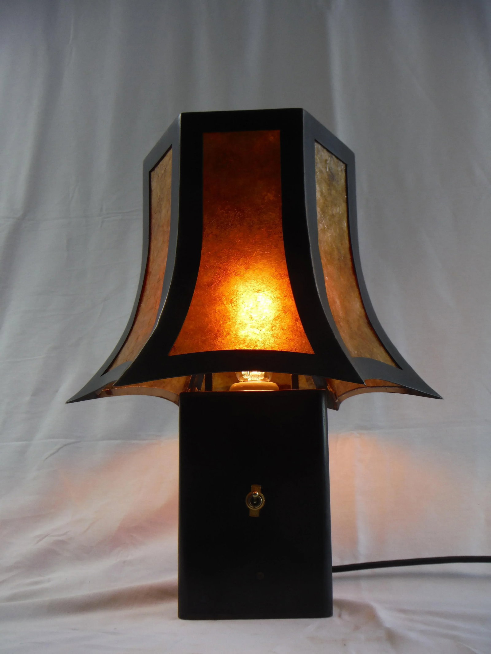 Pagoda Blackened Steel Table Lamp - 5