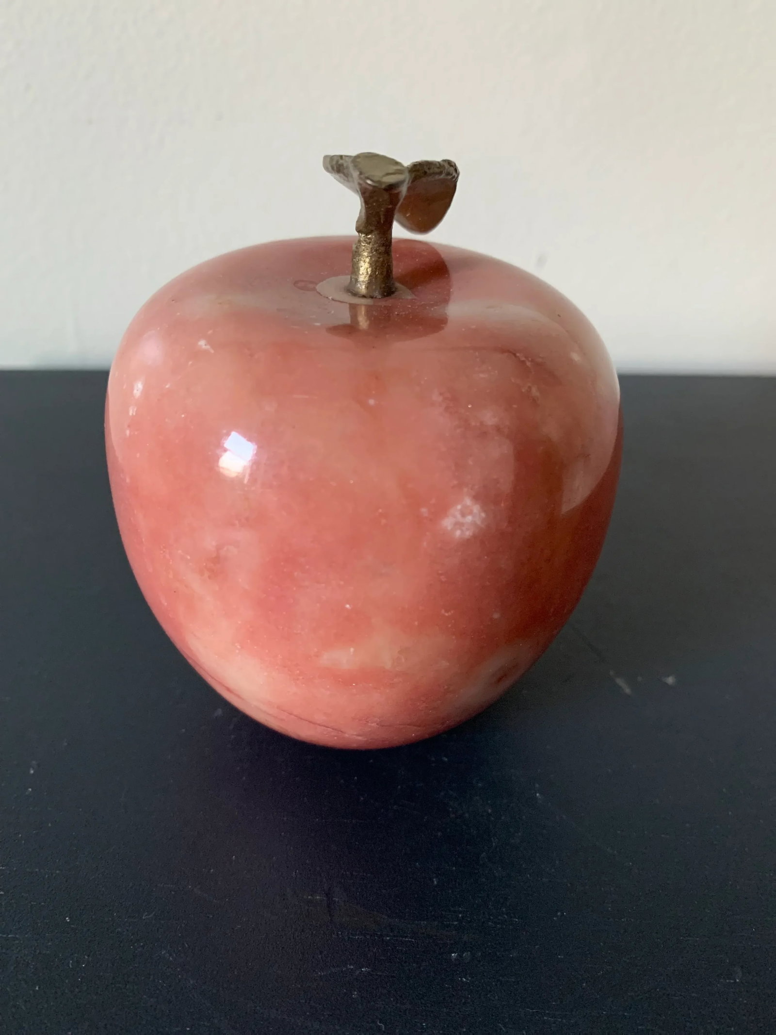 Vintage Marble & Brass Apple Paper Weight - 7