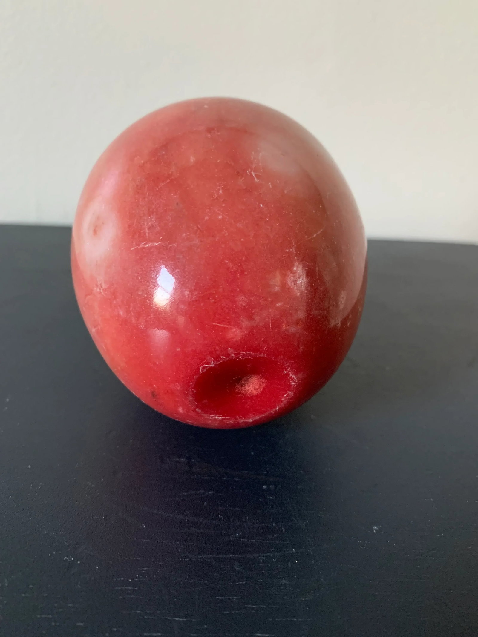 Vintage Marble & Brass Apple Paper Weight - 8
