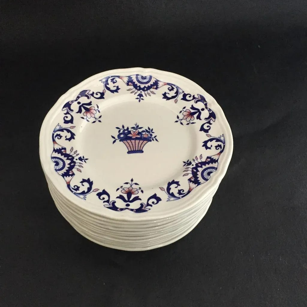 Vintage Hand Painted French Bread Plates - Set of 12 - 3