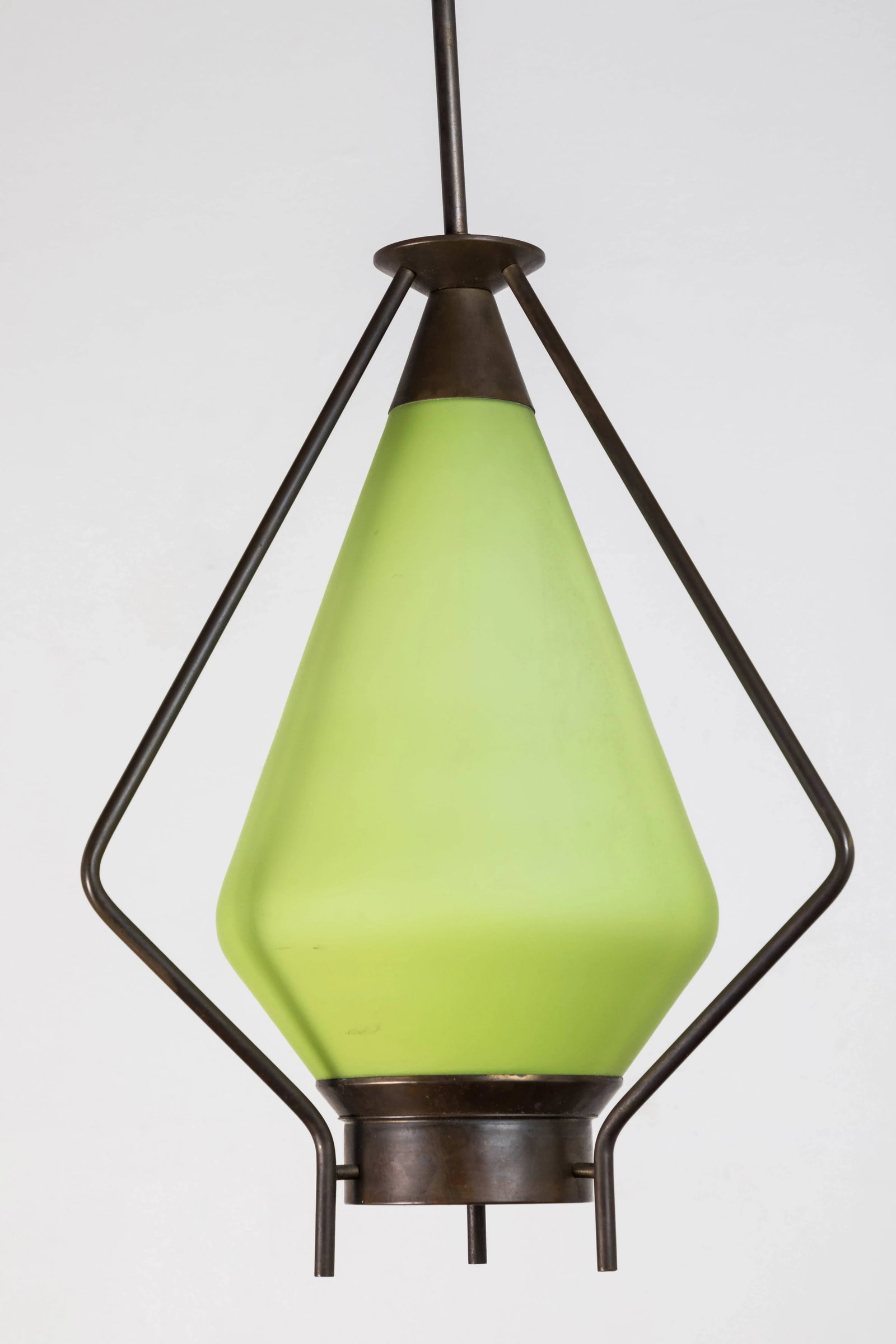 Mid-Century Green Glass Pendant - 2