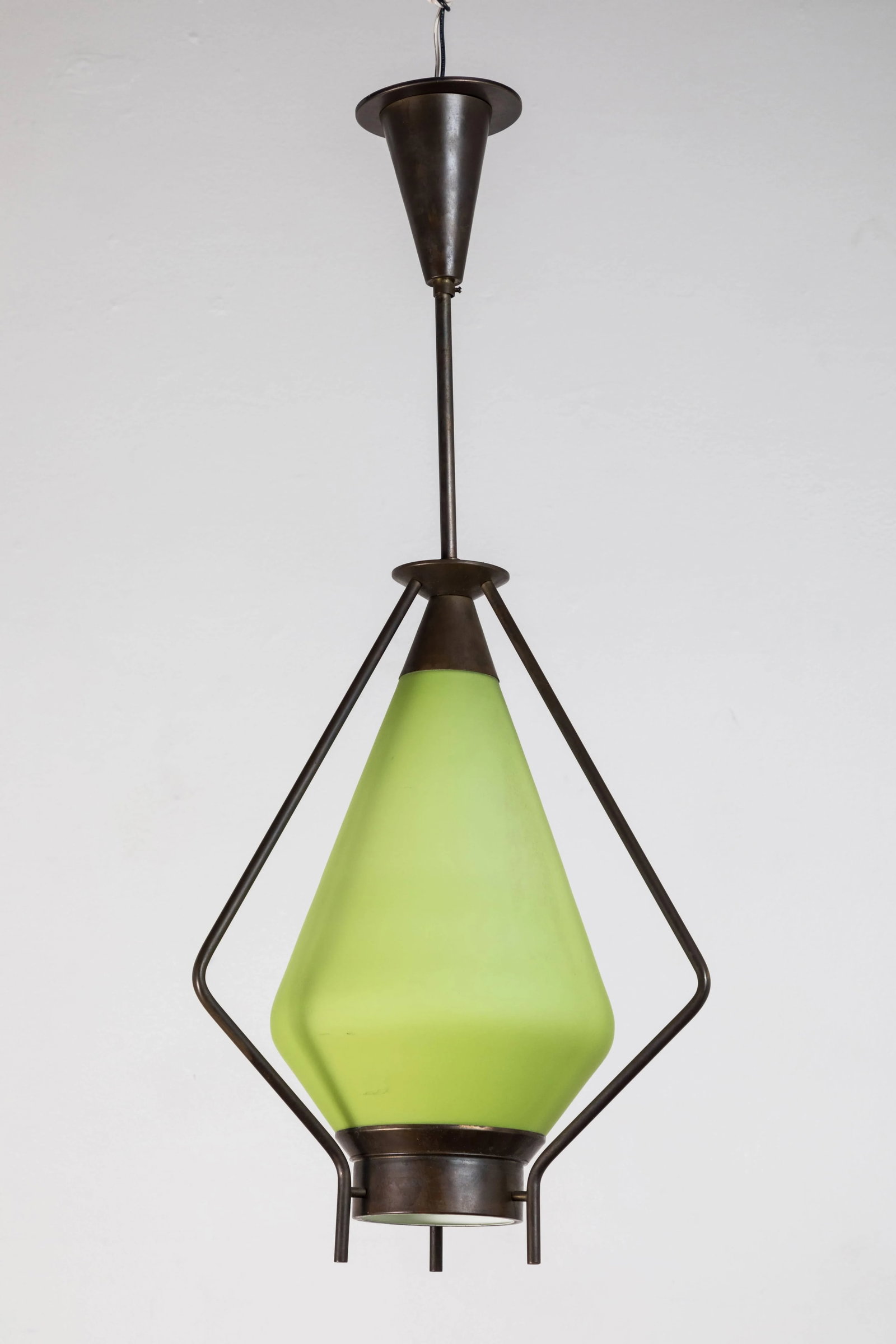 Mid-Century Green Glass Pendant - 6