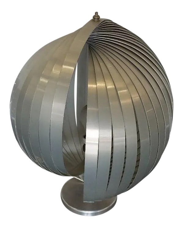 1970's Henri Mathieu Architectural Aluminum Table Lamp: 1970's Architectural Table Lamp designed by Henri Mathieu measuring 20 inches high x 15 inches wide sold as found unrestored in original condition without damage. Thanks for looking. Condition: Altera