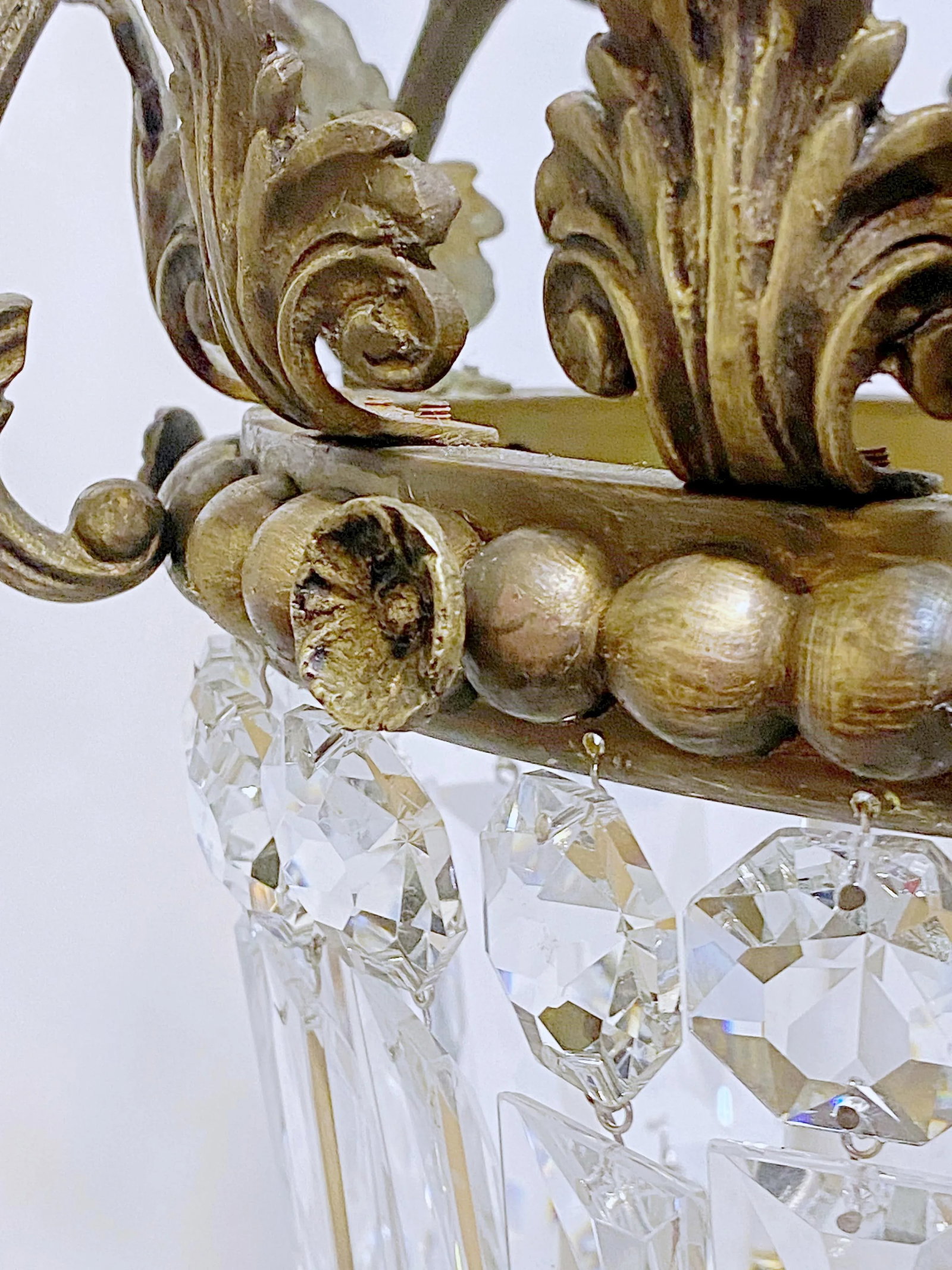 1930s Revival Italian Bronze Basket Chandelier - 9