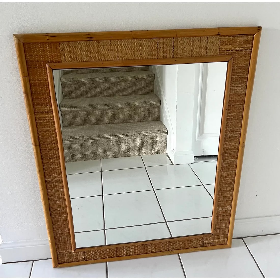Italian Dal Vera Bamboo Rattan Wall Mirror - 3