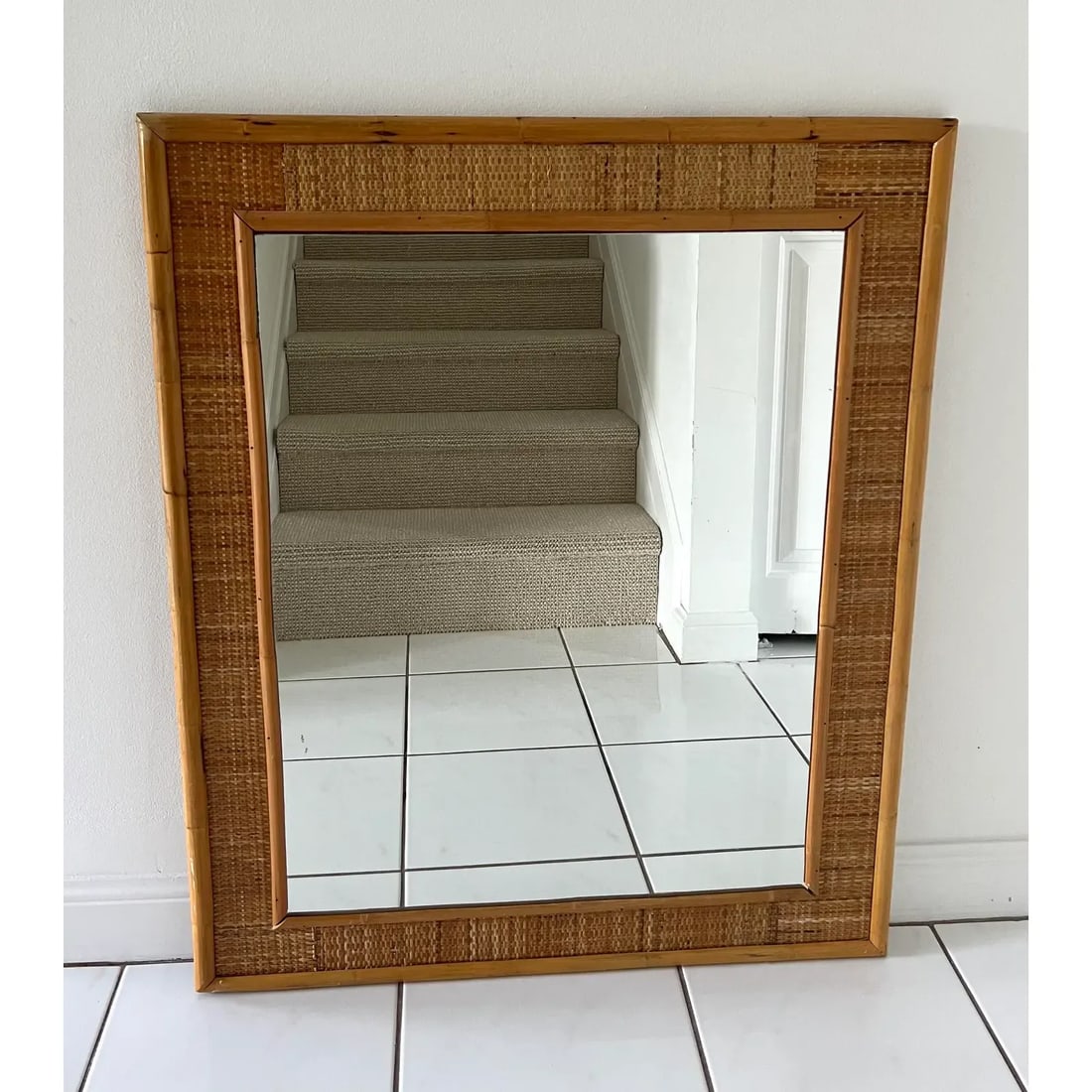 Italian Dal Vera Bamboo Rattan Wall Mirror - 4
