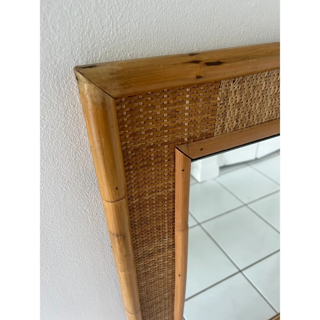 Italian Dal Vera Bamboo Rattan Wall Mirror - 5