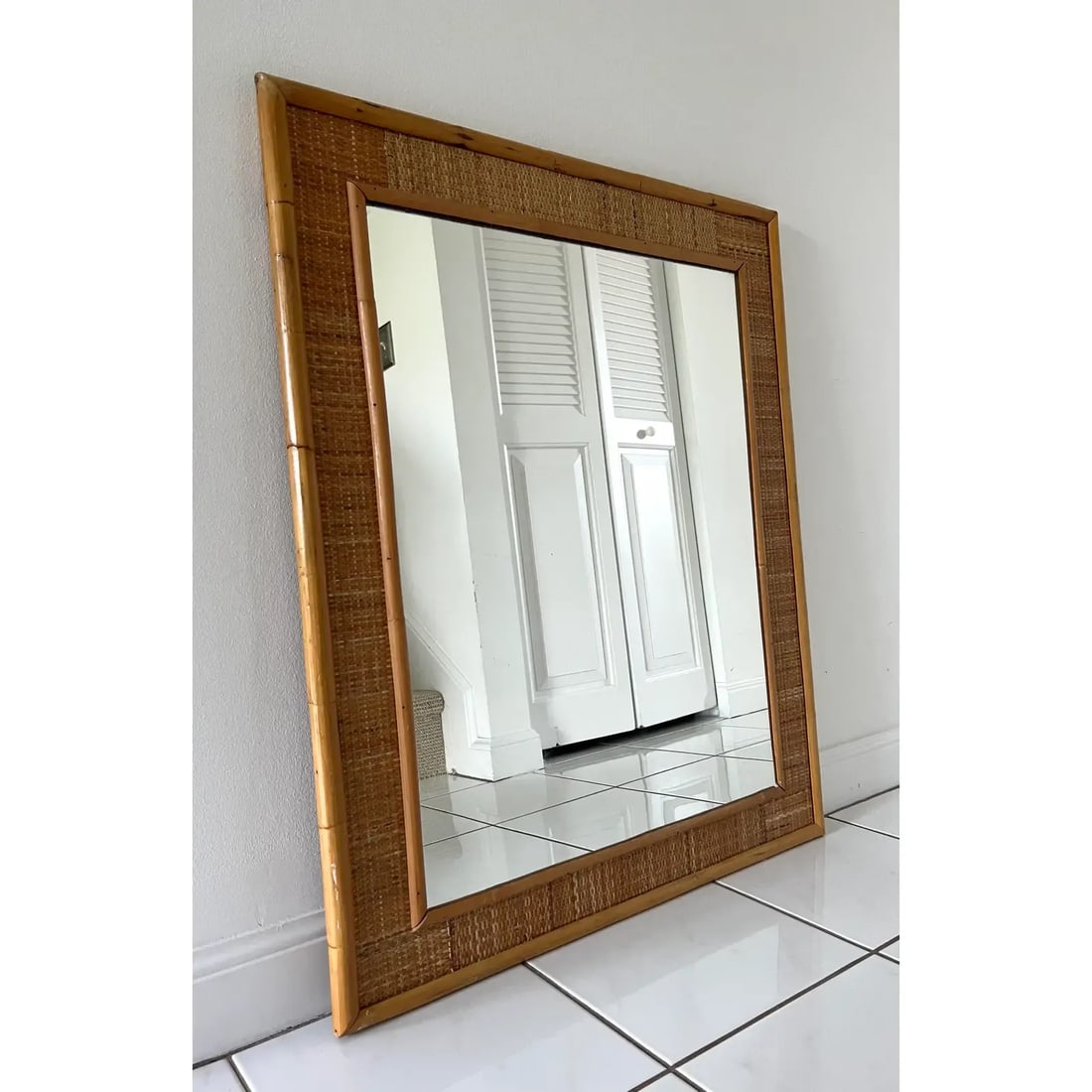 Italian Dal Vera Bamboo Rattan Wall Mirror - 6