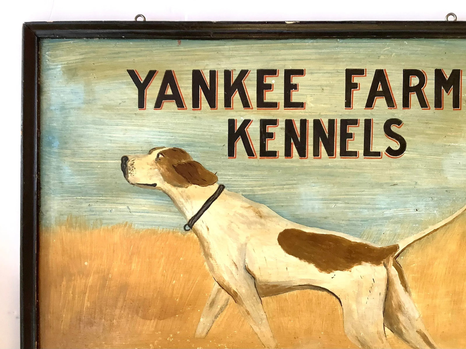 Circa 1930s/40s Two Sided Wood Hand Painted Yankee Farm Kennels Sign - 2