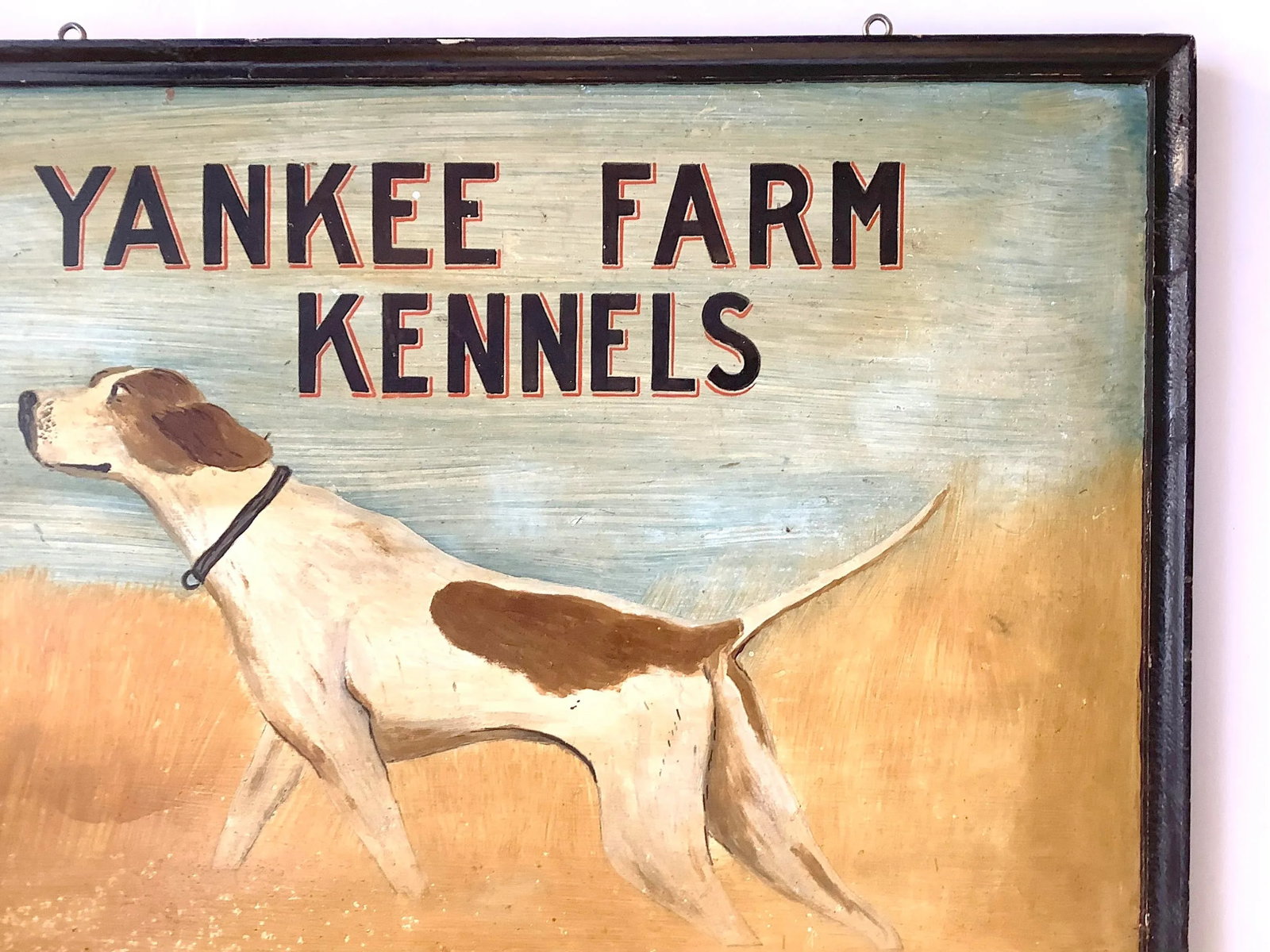 Circa 1930s/40s Two Sided Wood Hand Painted Yankee Farm Kennels Sign - 3