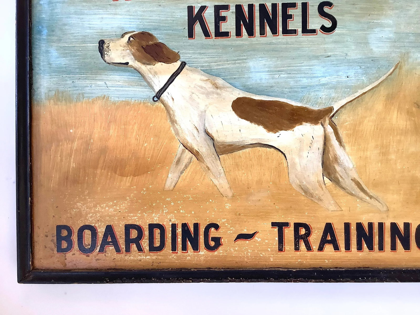 Circa 1930s/40s Two Sided Wood Hand Painted Yankee Farm Kennels Sign - 4