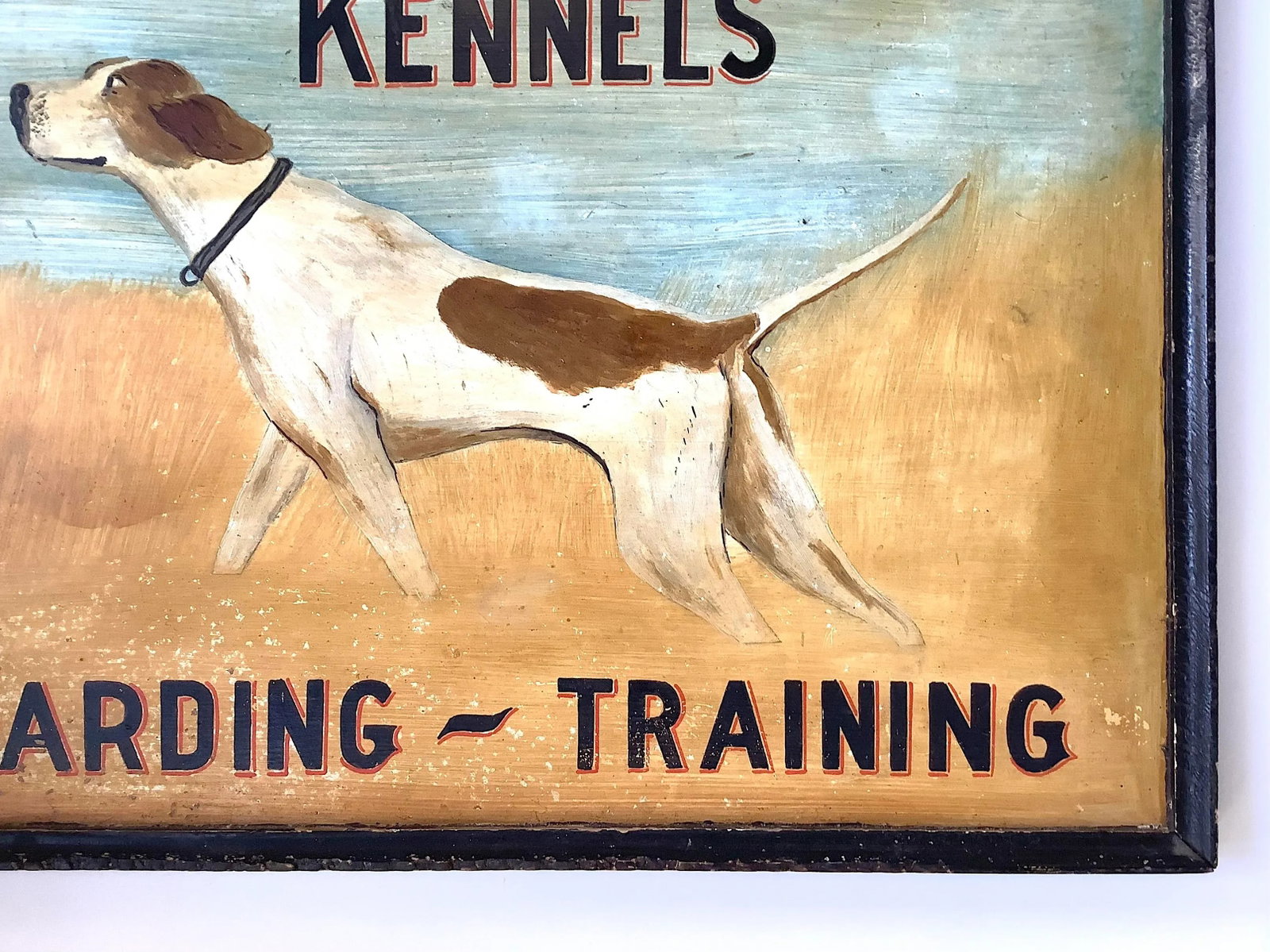 Circa 1930s/40s Two Sided Wood Hand Painted Yankee Farm Kennels Sign - 5