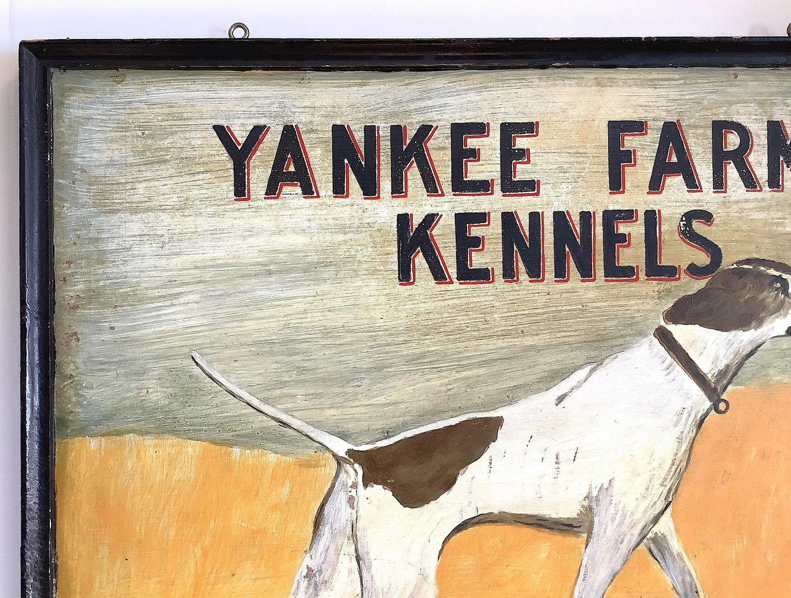 Circa 1930s/40s Two Sided Wood Hand Painted Yankee Farm Kennels Sign - 7