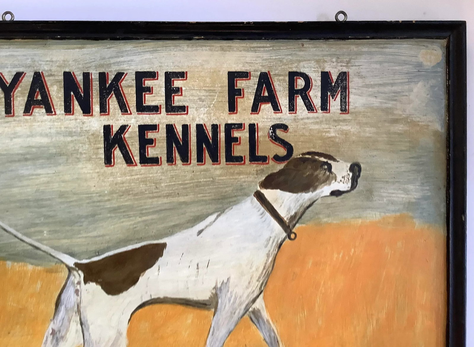 Circa 1930s/40s Two Sided Wood Hand Painted Yankee Farm Kennels Sign - 8