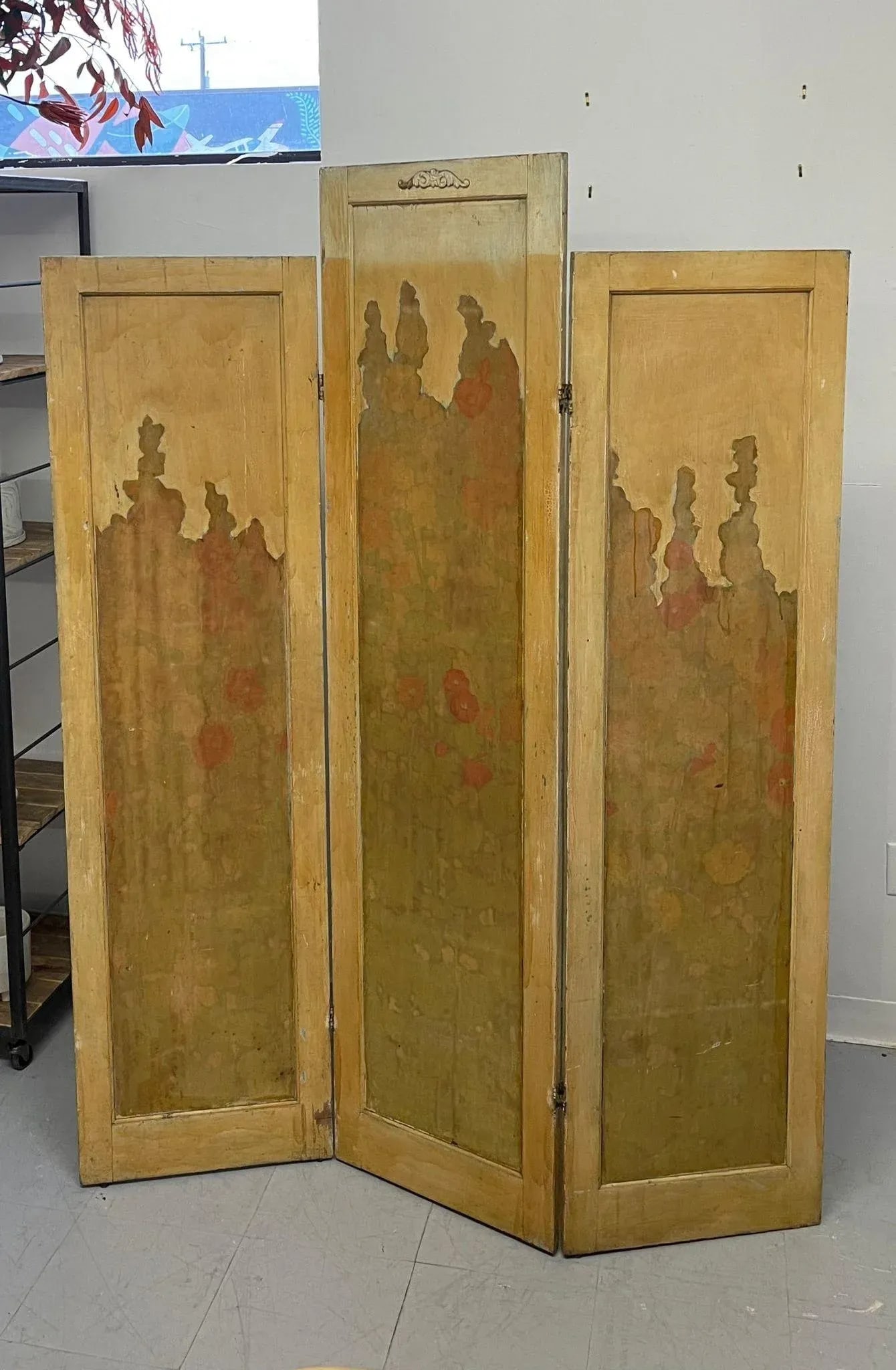 1970s Vintage Room Divider With Floral Motif - 5