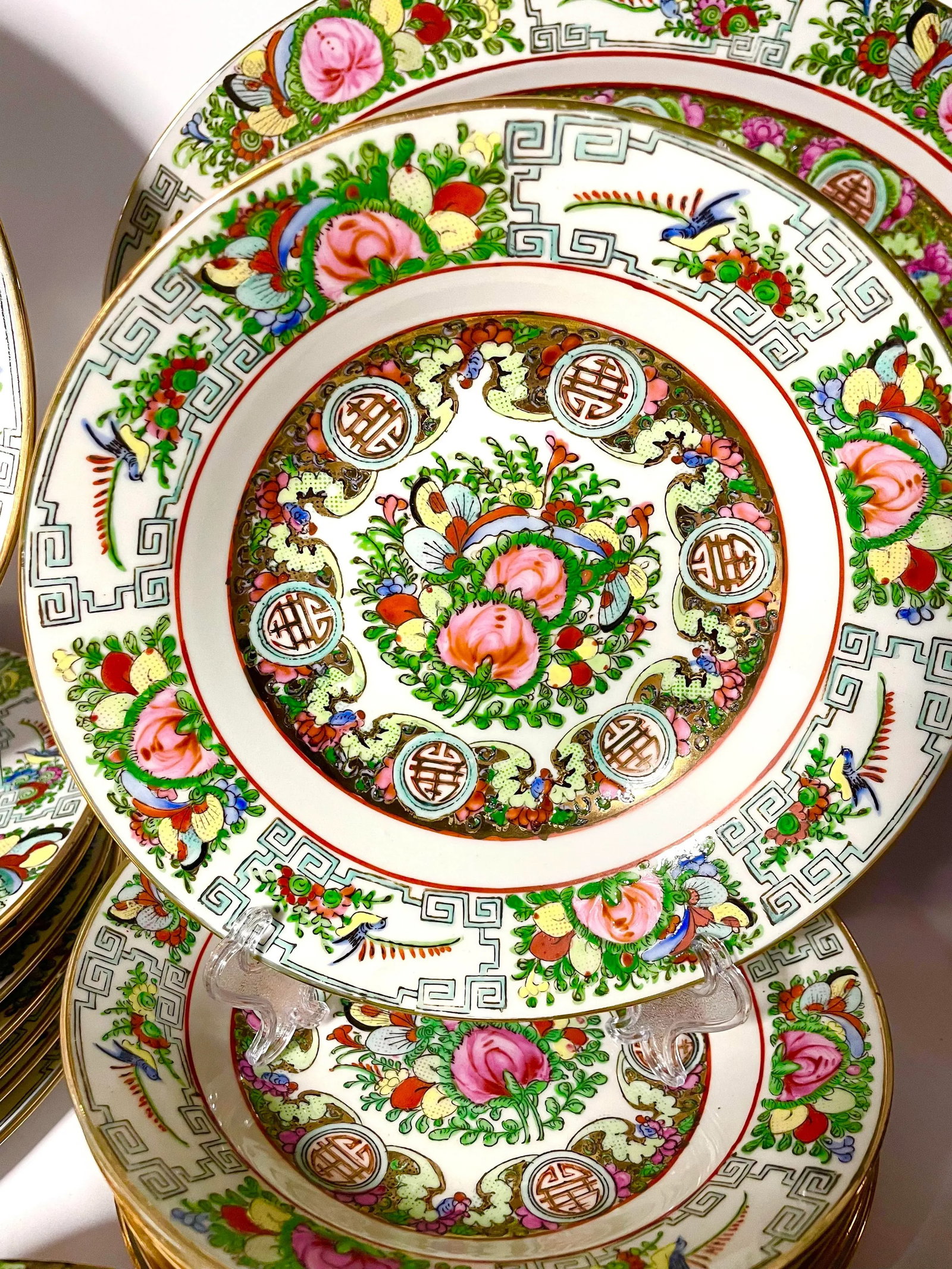 Mid Century Rose Medallion China Set - 20 Pieces With Service for 8 - 3