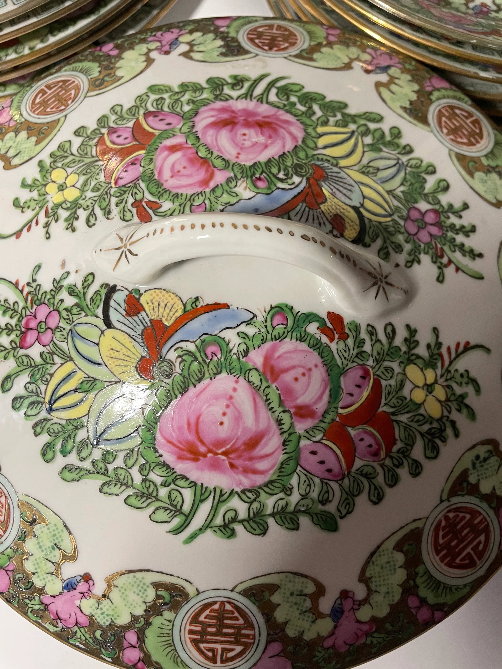 Mid Century Rose Medallion China Set - 20 Pieces With Service for 8 - 6