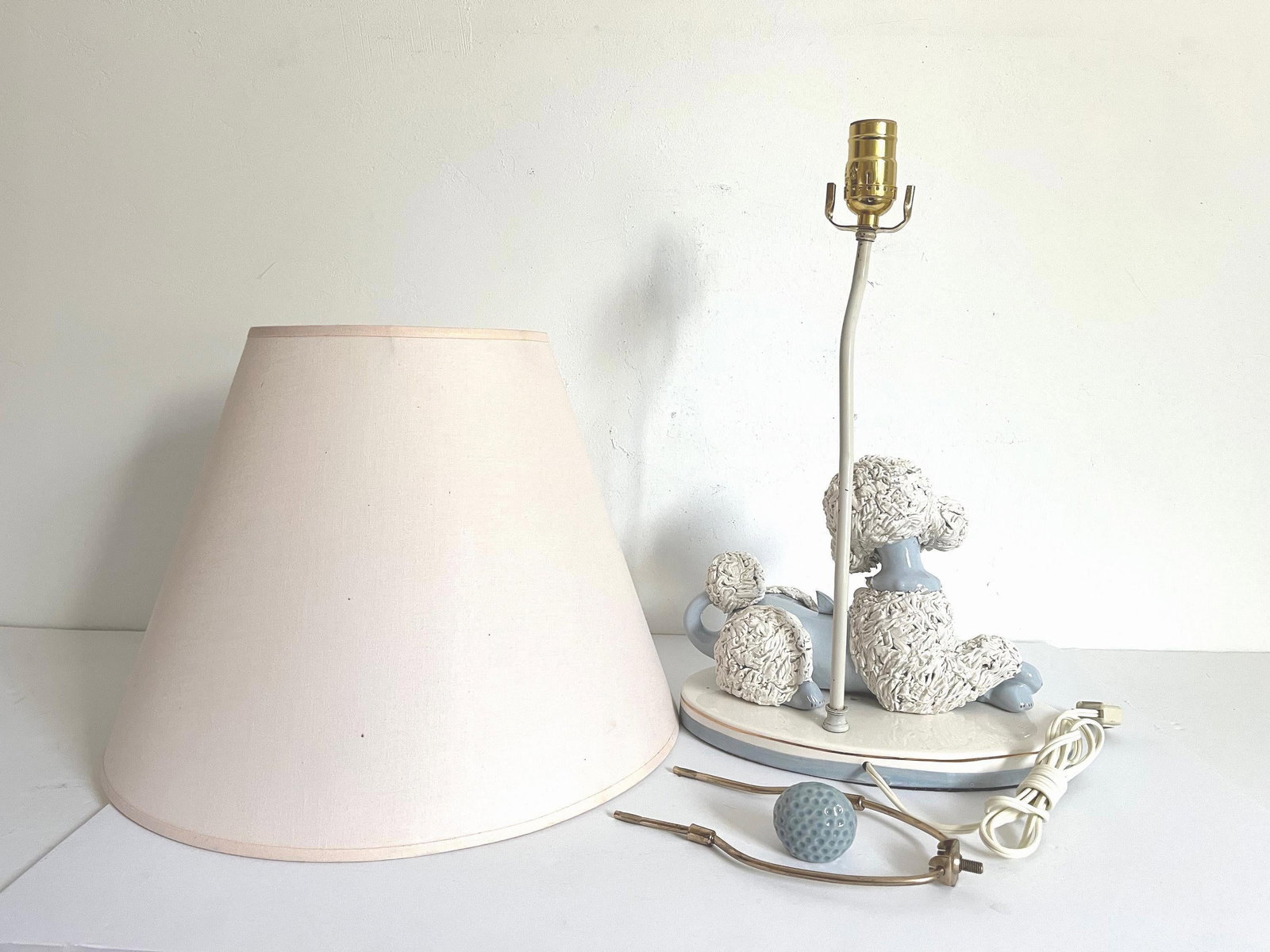 1950s French Poodle Lamp & Shade - 12