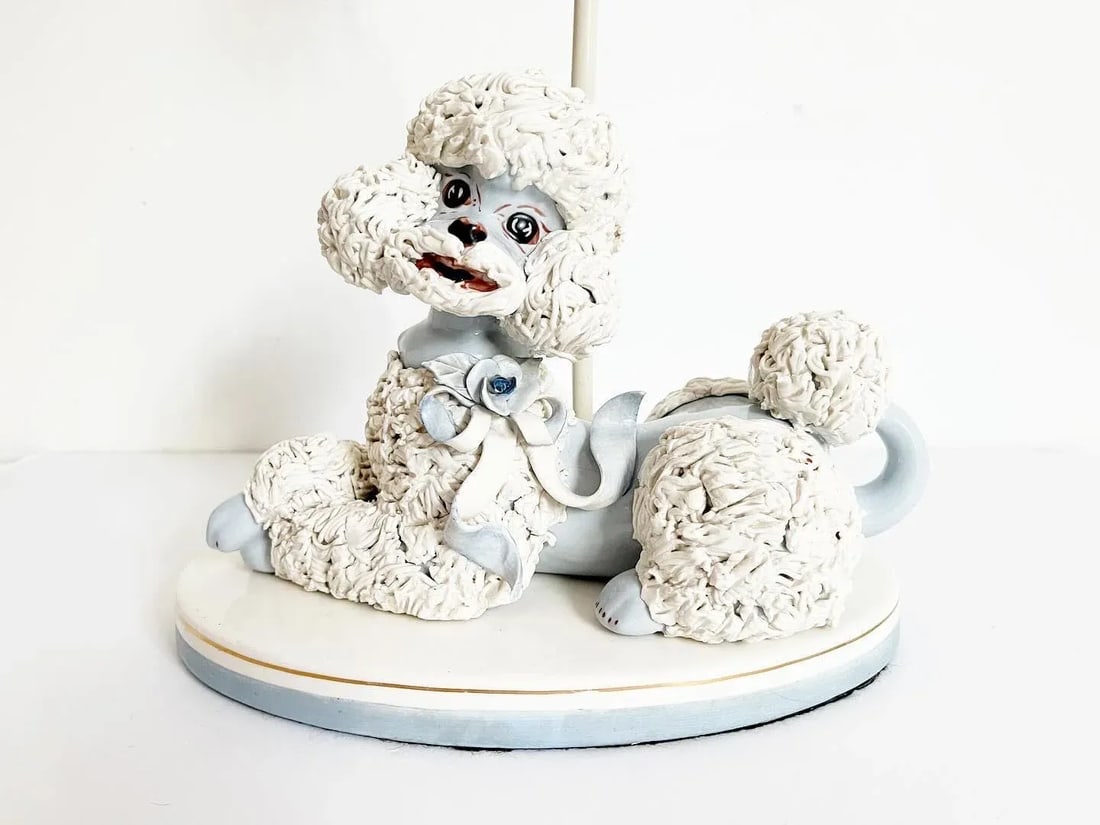 1950s French Poodle Lamp & Shade - 3