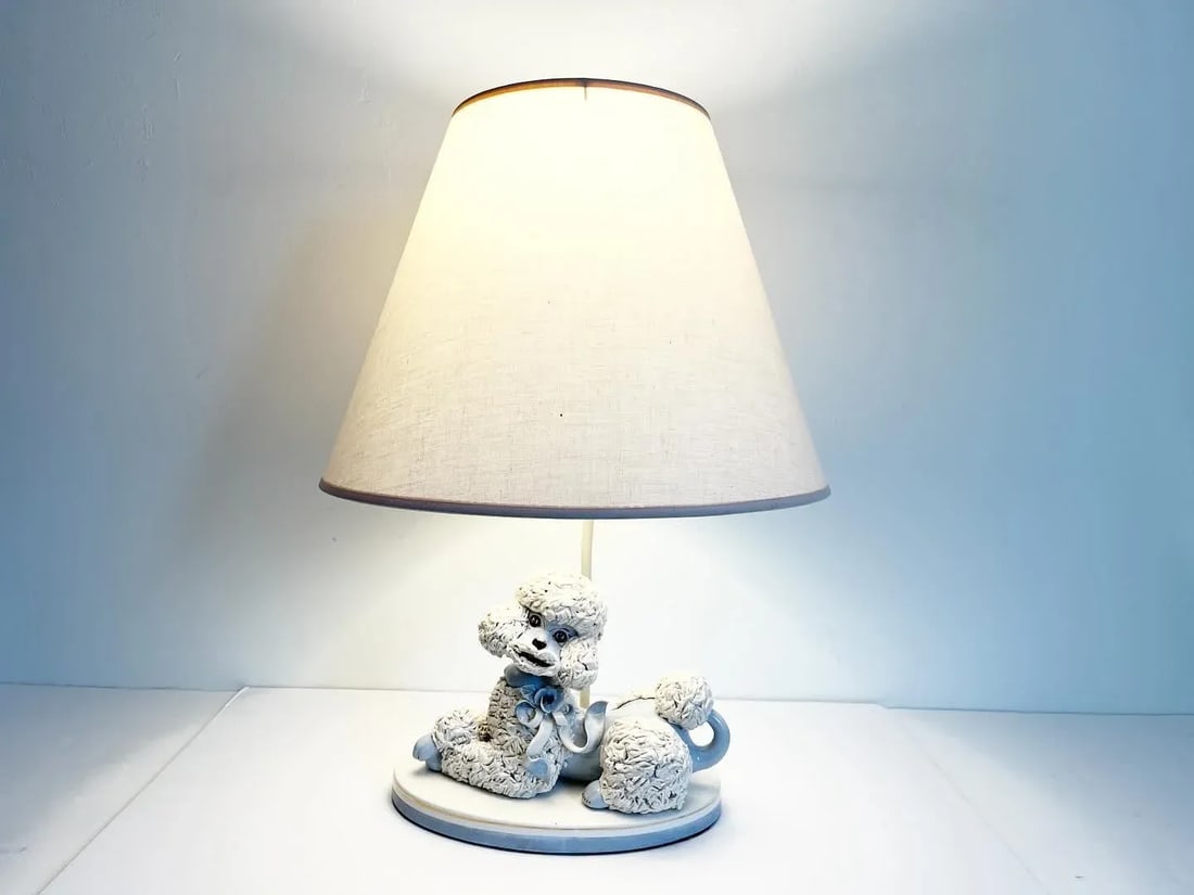 1950s French Poodle Lamp & Shade - 7
