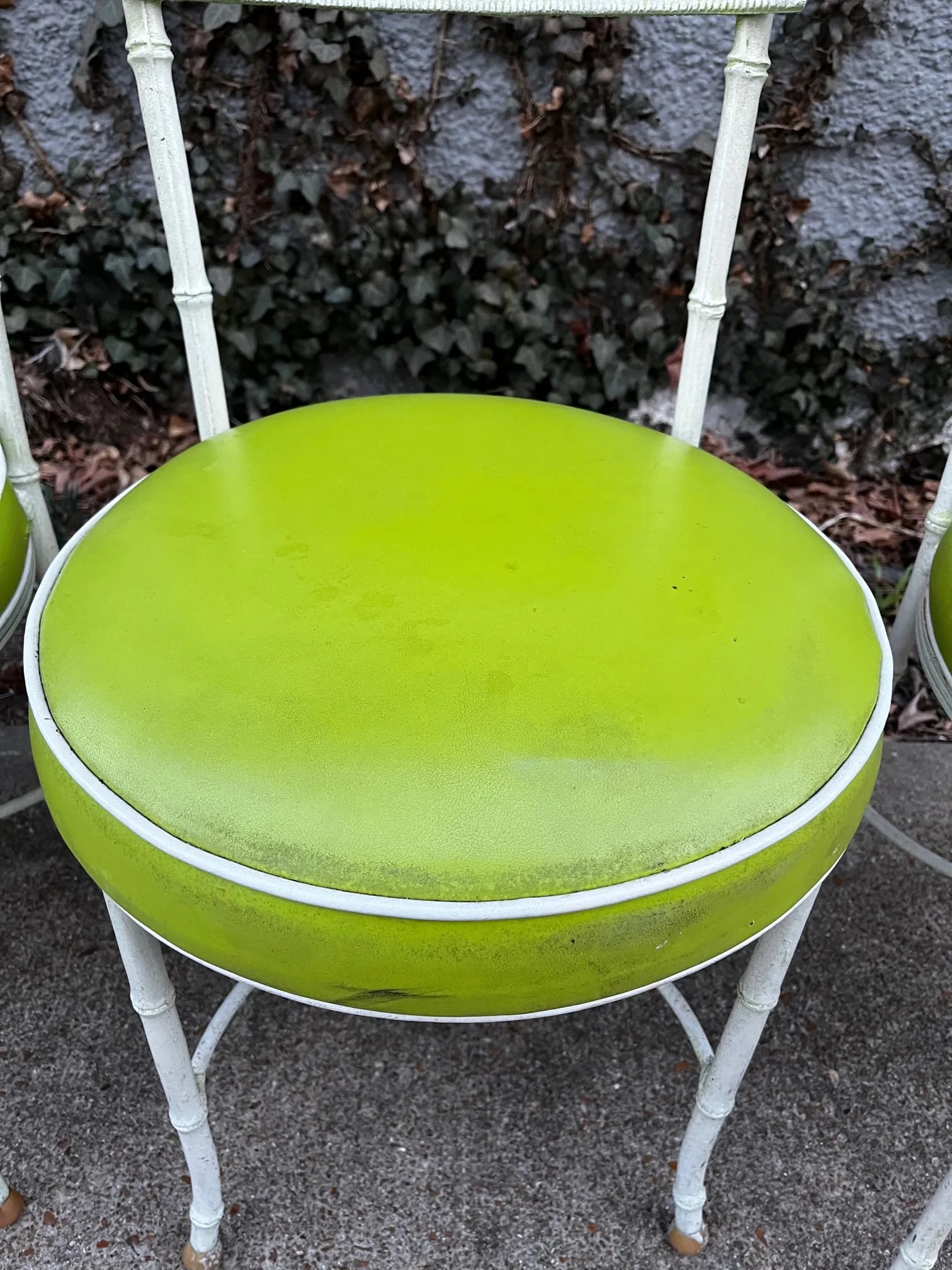 1960s Aluminum Faux Cane and Bamboo Patio Chairs in the Style of Phyllis Morris - Set of 4 - 10