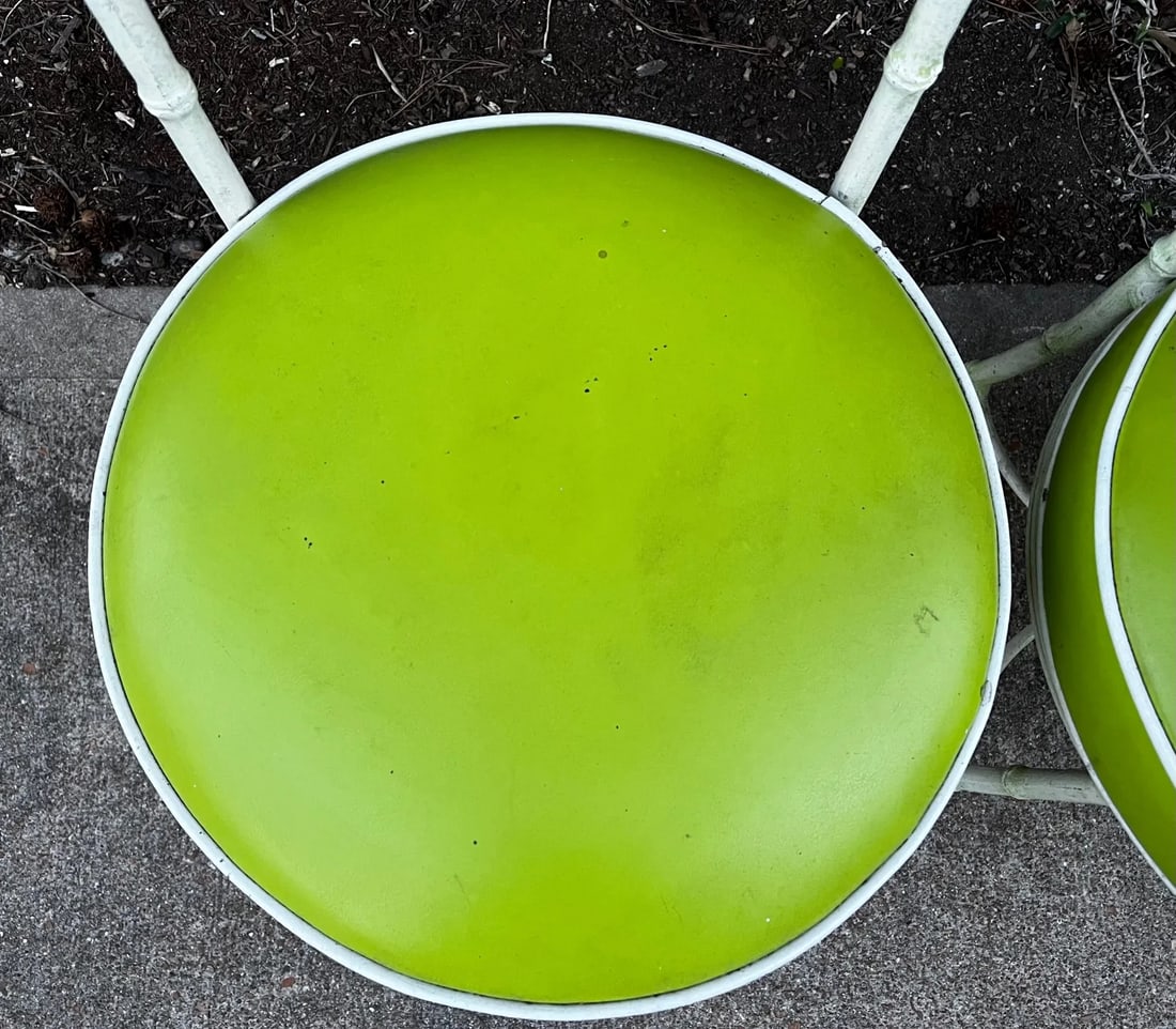1960s Aluminum Faux Cane and Bamboo Patio Chairs in the Style of Phyllis Morris - Set of 4 - 11