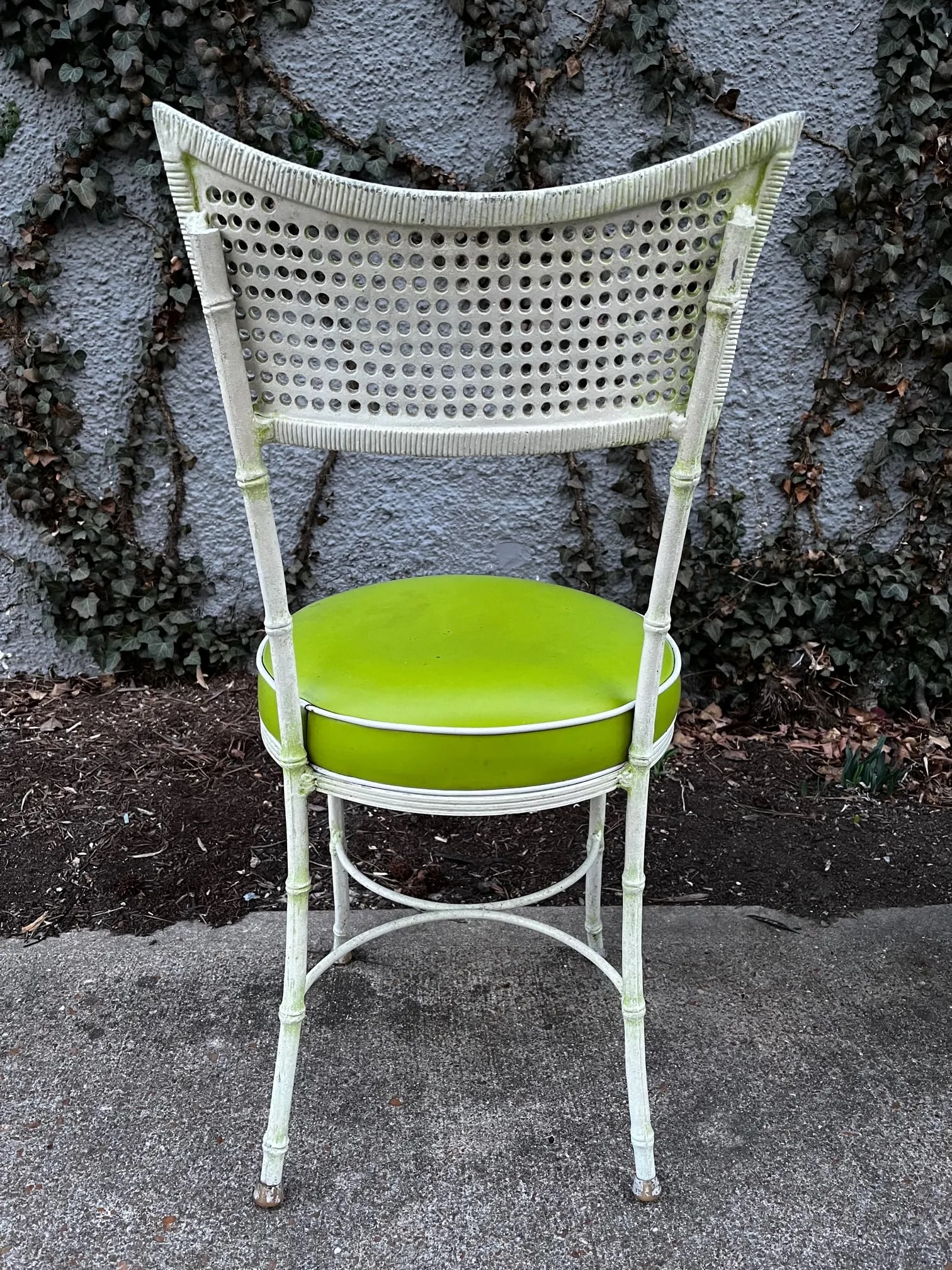 1960s Aluminum Faux Cane and Bamboo Patio Chairs in the Style of Phyllis Morris - Set of 4 - 7