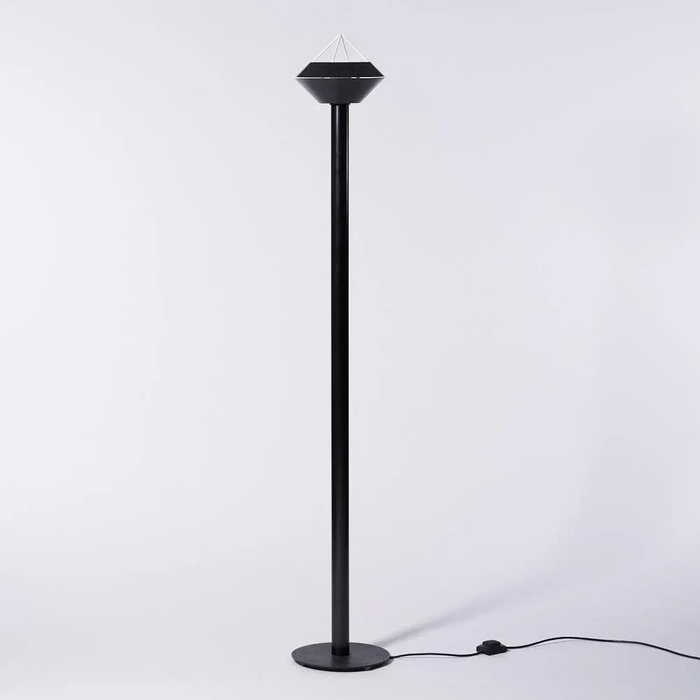 Postmodern Design Black Floor Lamp With White Pyramid Top - 6