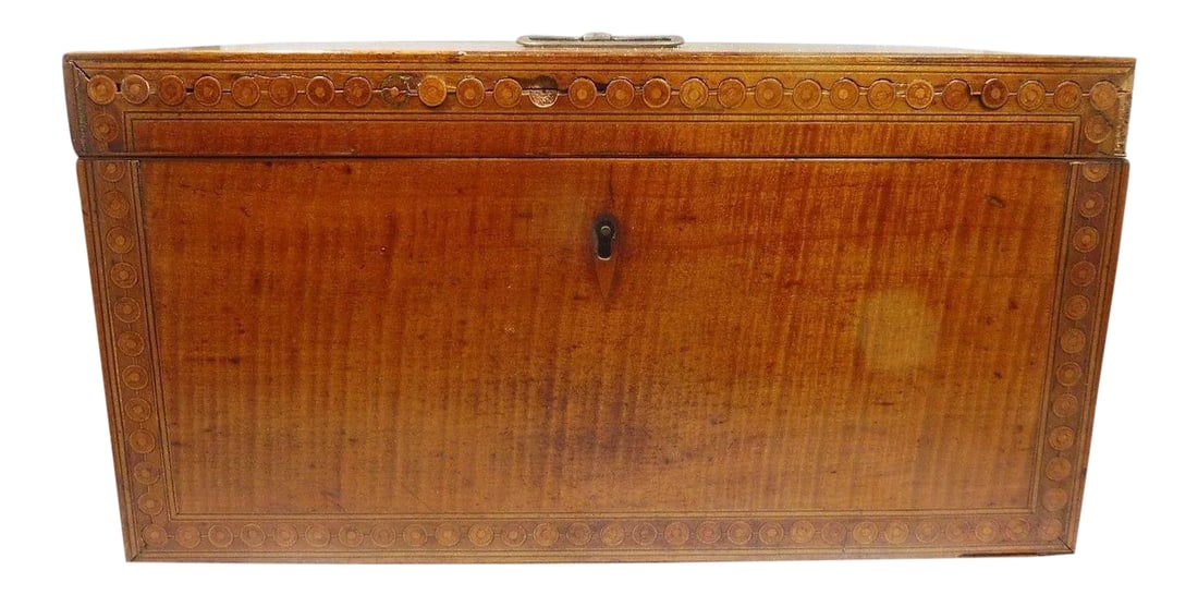 Early 19th Century Antique Marquetry Inlaid English Tea Caddy (1 of 5)