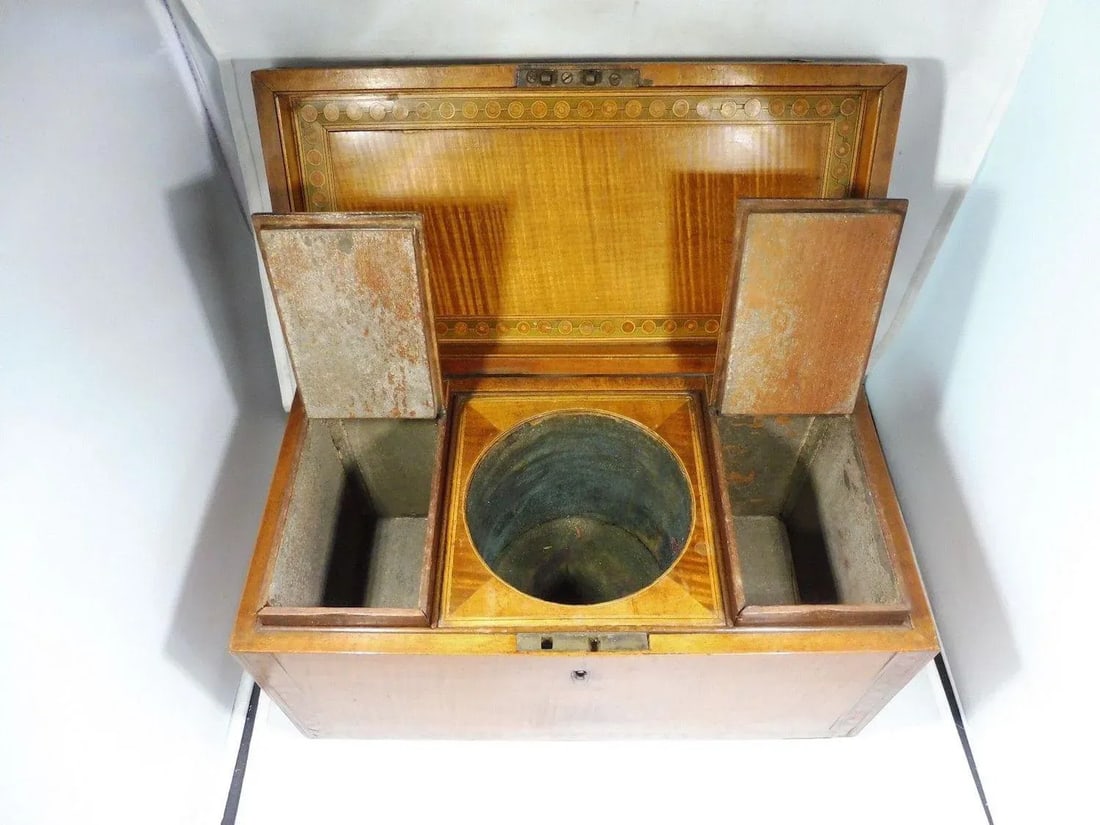 Early 19th Century Antique Marquetry Inlaid English Tea Caddy - 2