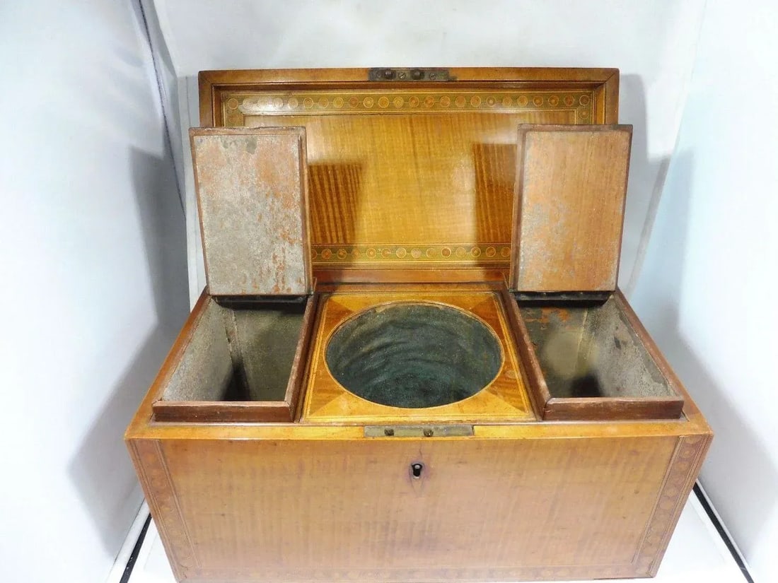 Early 19th Century Antique Marquetry Inlaid English Tea Caddy - 4