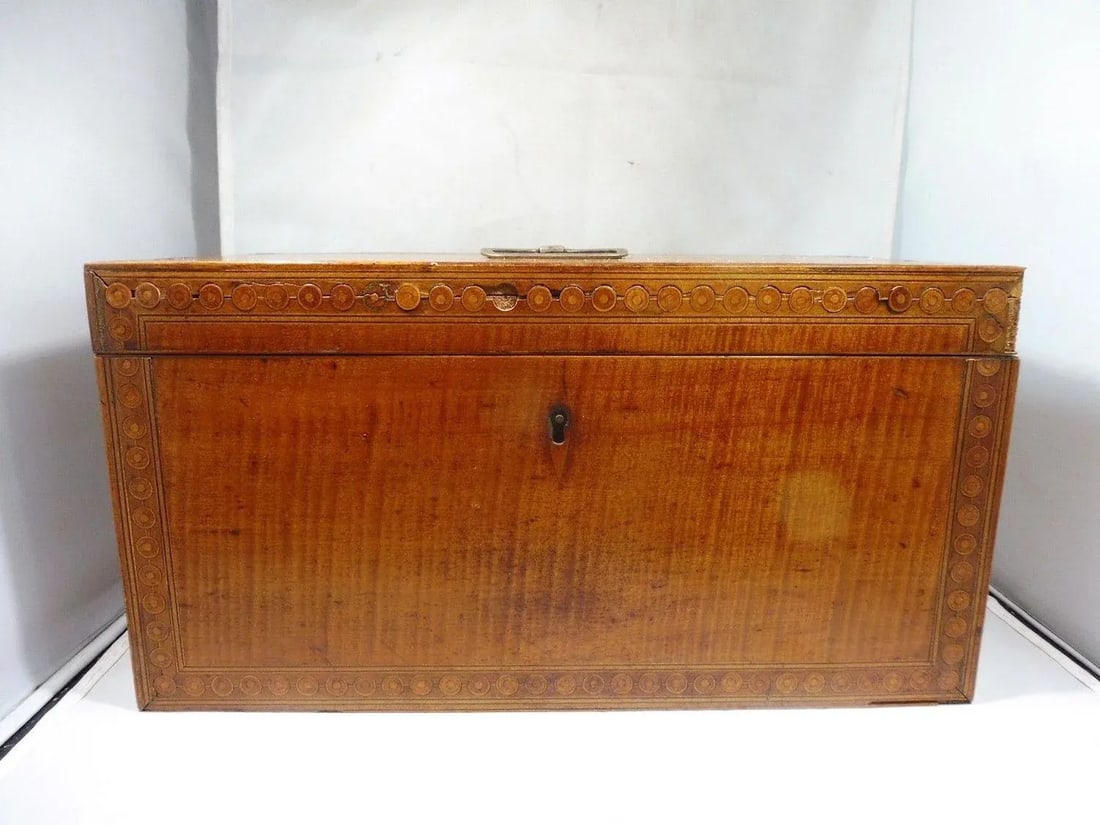 Early 19th Century Antique Marquetry Inlaid English Tea Caddy - 5