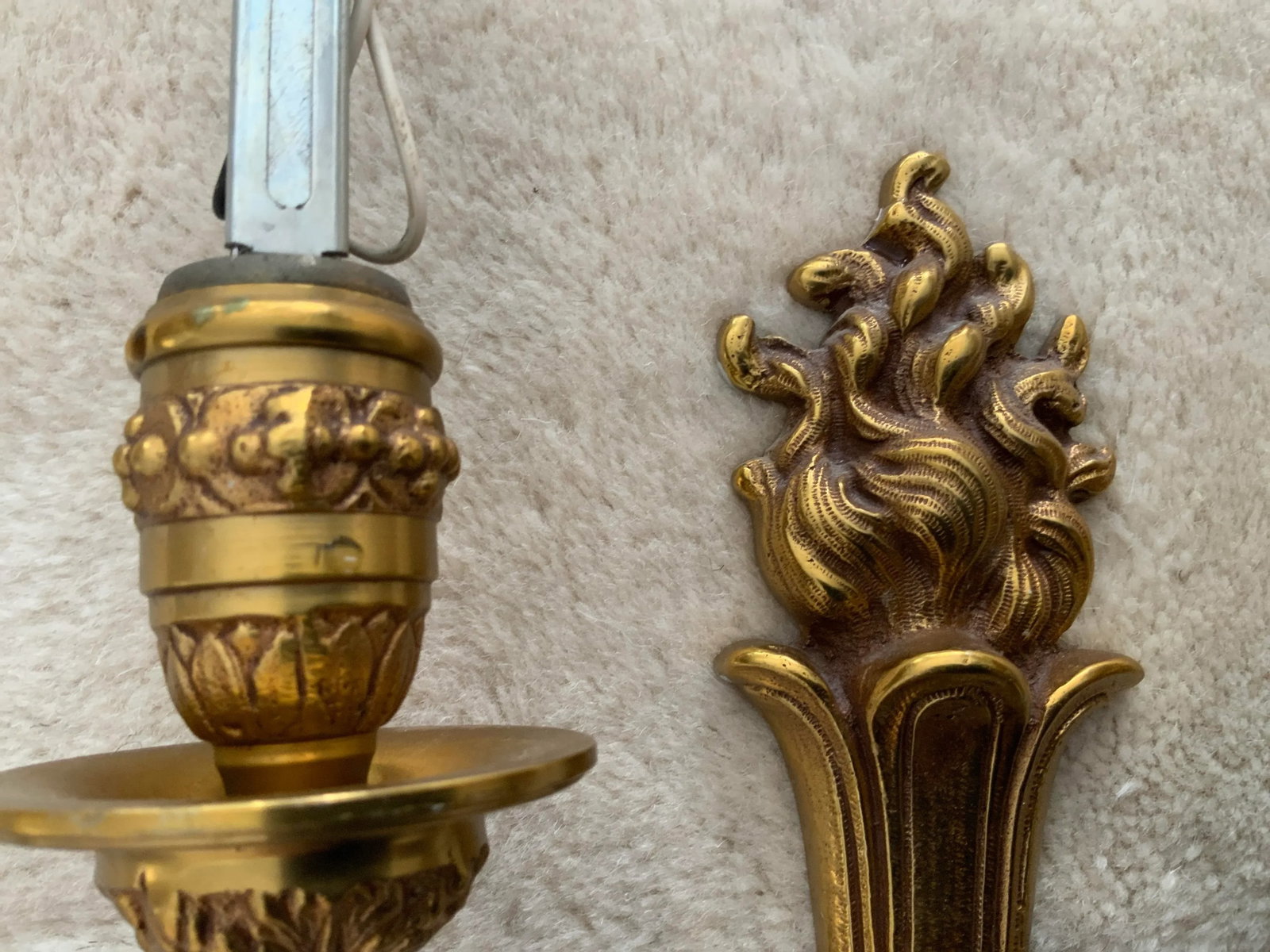 1970s French Style Bronze Wall Sconces- a Pair - 11