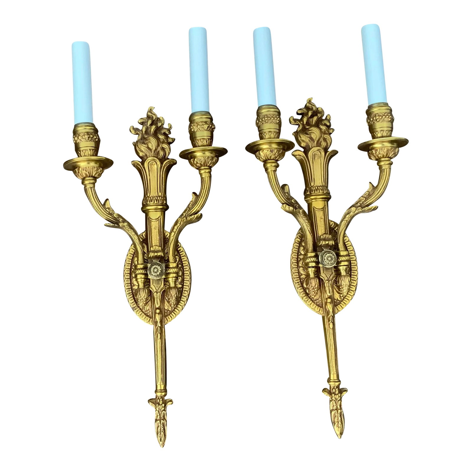 1970s French Style Bronze Wall Sconces- a Pair: You can take these beauties anywhere. Think dining room , den, above a fireplace, bathroom.... You get the picture. . Really gorgeous beautifully constructed . Perfect addition to any room in your