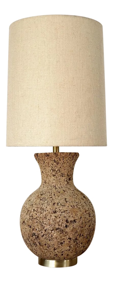 Mid Century Modern Sculpted Cork Table Lamp (1 of 11)