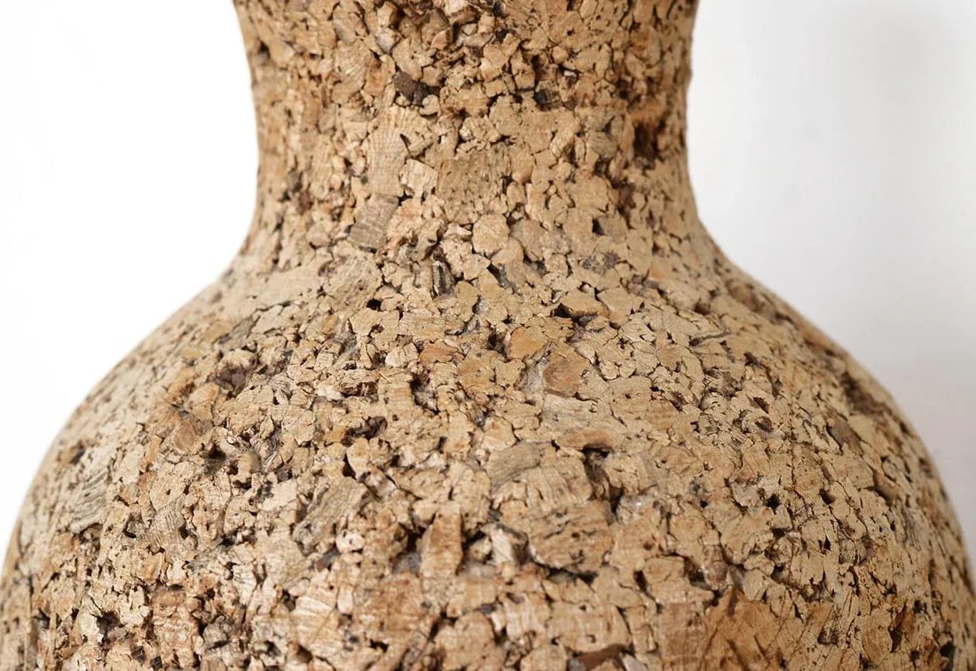 Mid Century Modern Sculpted Cork Table Lamp - 7