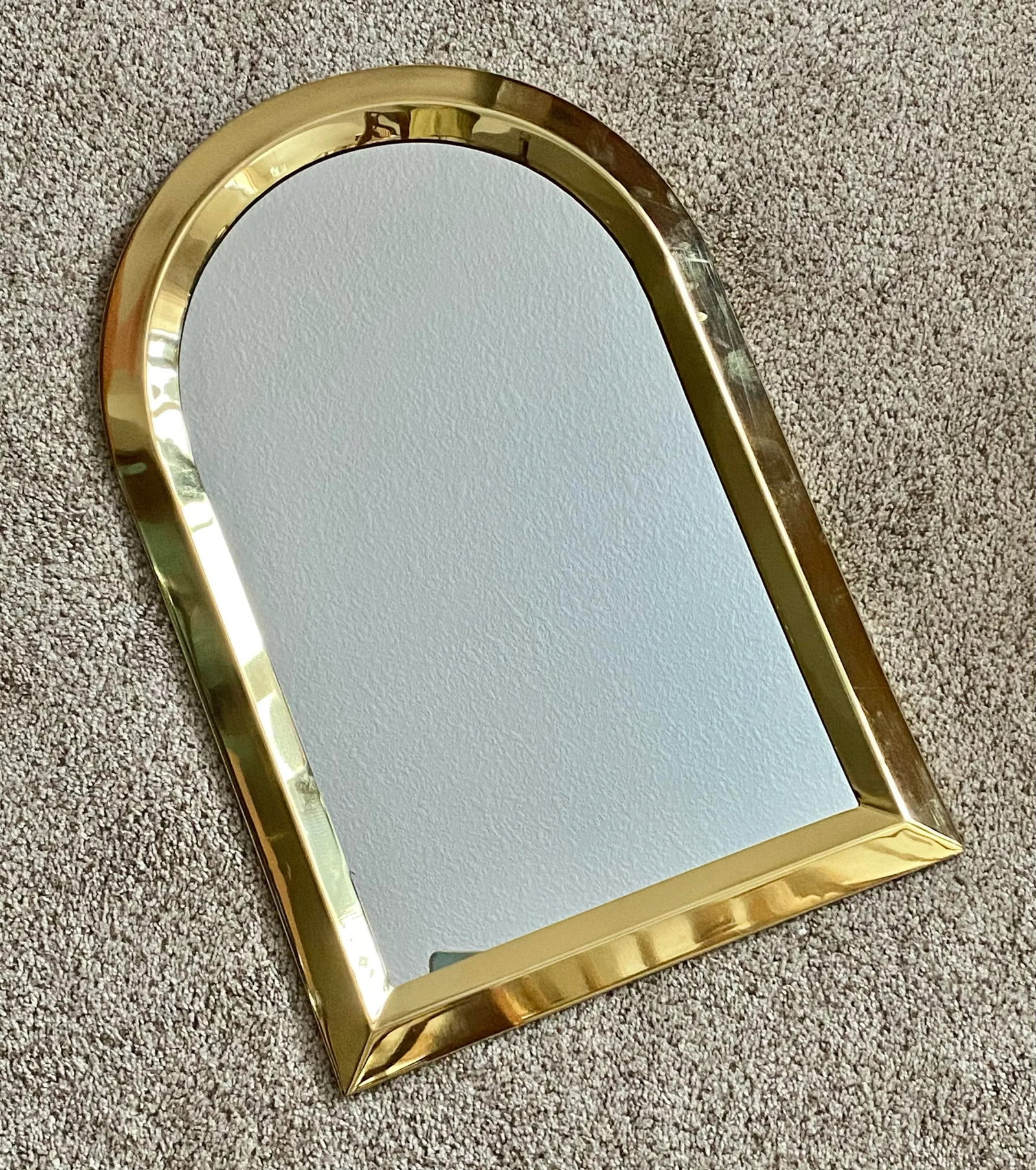 Mastercraft Style 1970s Contemporary Arched Brass Mirror - 3