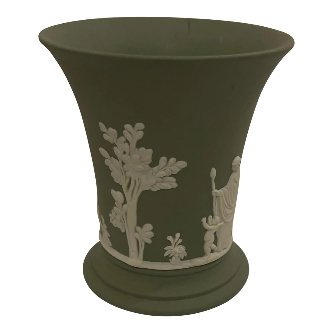 Wedgwood Green Jasperware Vase (1 of 3)