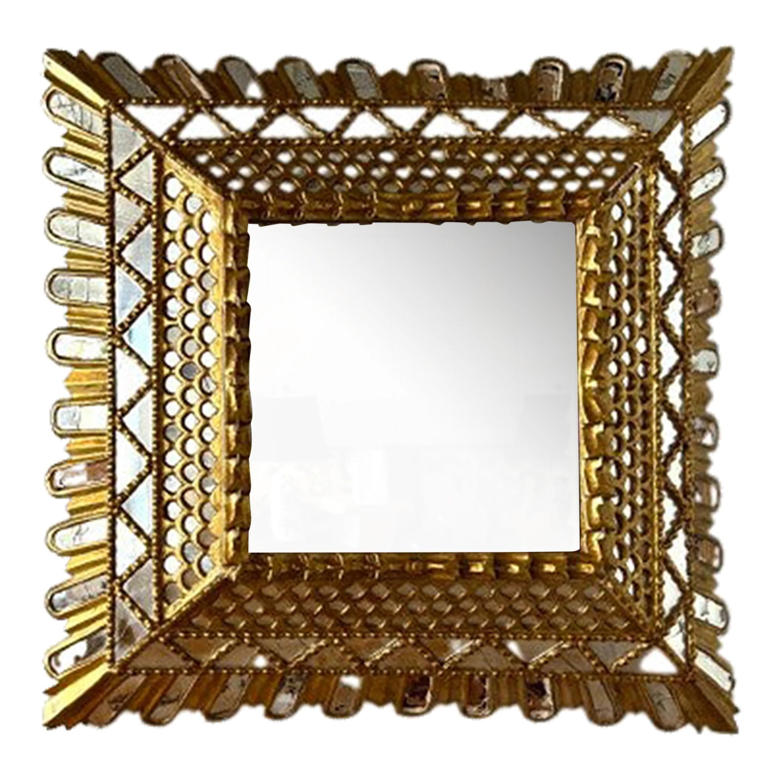 Late 19th Century Italian Gilt Frame Mirror, Square (1 of 9)