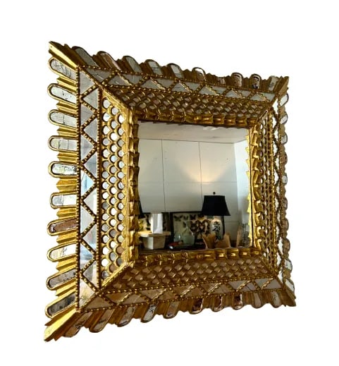 Late 19th Century Italian Gilt Frame Mirror, Square - 2