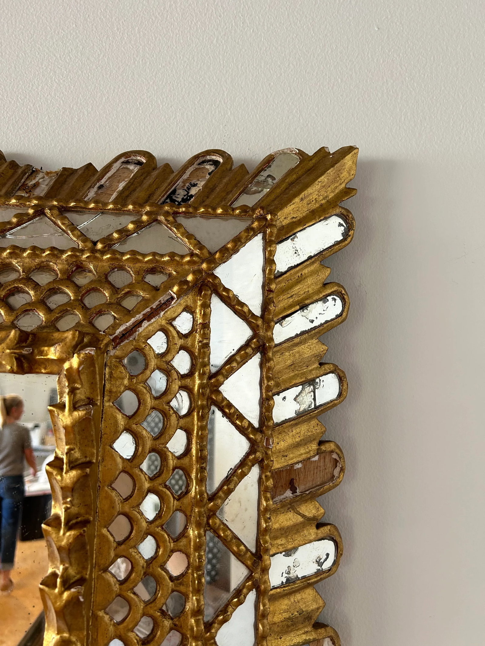Late 19th Century Italian Gilt Frame Mirror, Square - 5