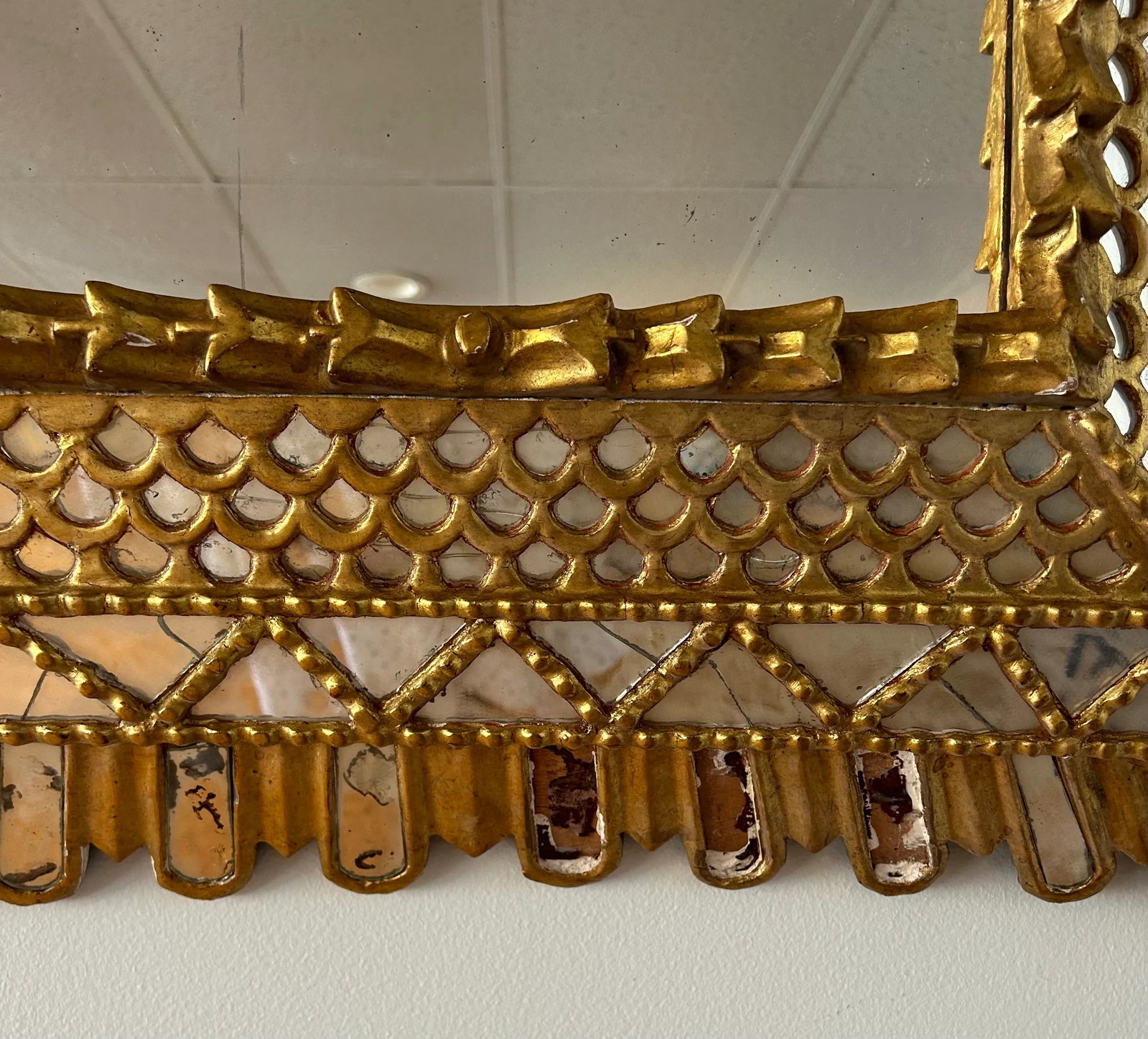 Late 19th Century Italian Gilt Frame Mirror, Square - 6